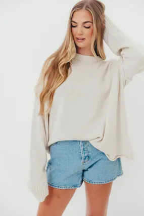 AntiPilling Technology Luna Relaxed Boyfriend Fit Crew Neck Sweater in Oatmeal