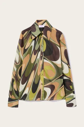 Onde Print Cotton Shirt Seasonal Trend