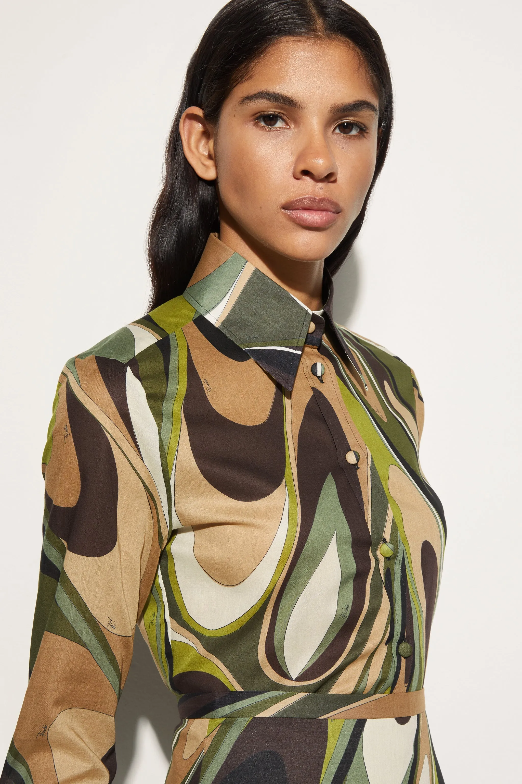 Onde Print Cotton Shirt Exclusive Collection Durable Stitching