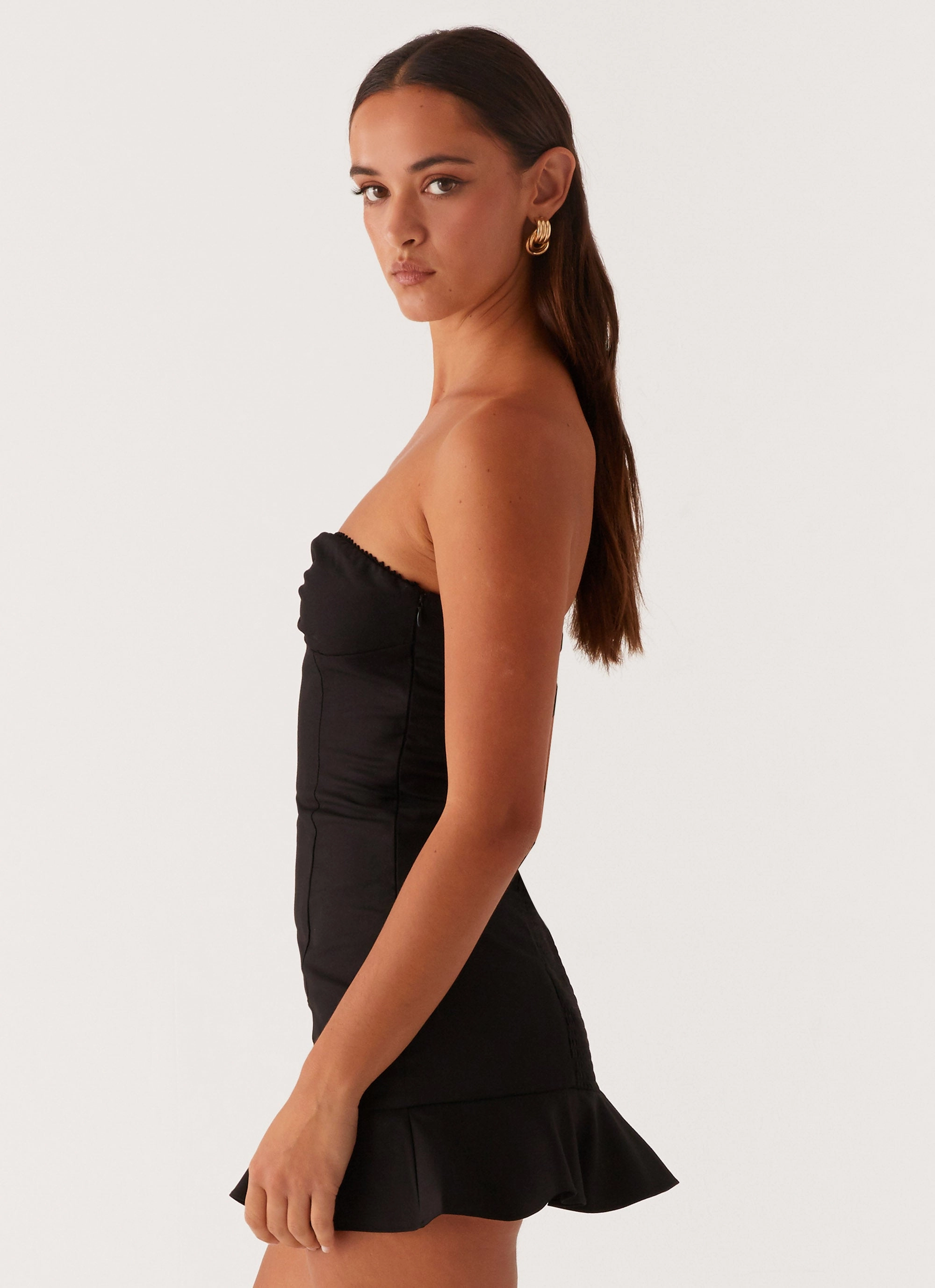 Delmi Bustier Mini Dress - Black SmoothEdgeFinish