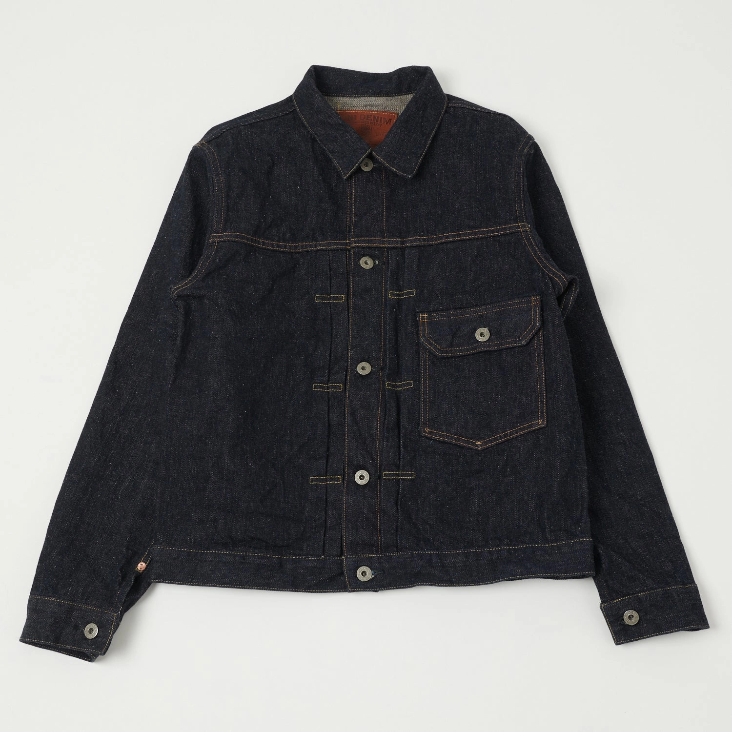 Structured Warmth Three Layer Laminate ONI Denim 01507-NI 16.5oz Natural Indigo Type-I Denim Jacket - One Wash