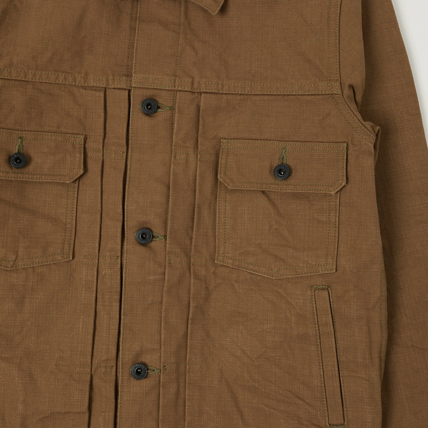 ONI Denim 02516P-HOX Type II Canvas Jacket - Khaki Reinforced Shoulders