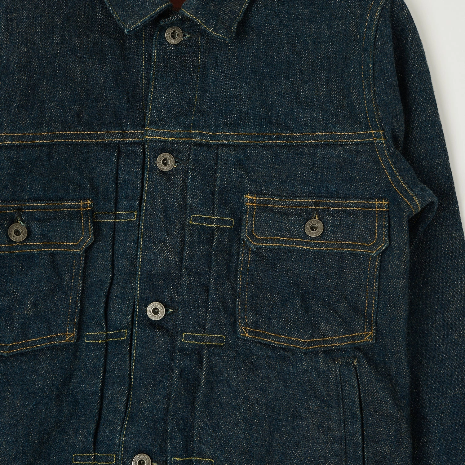 ONI Denim 02516PZR-BEG 'Beige Weft' Type II Denim Jacket - One Wash High Visibility Accents Weatherproof Shell