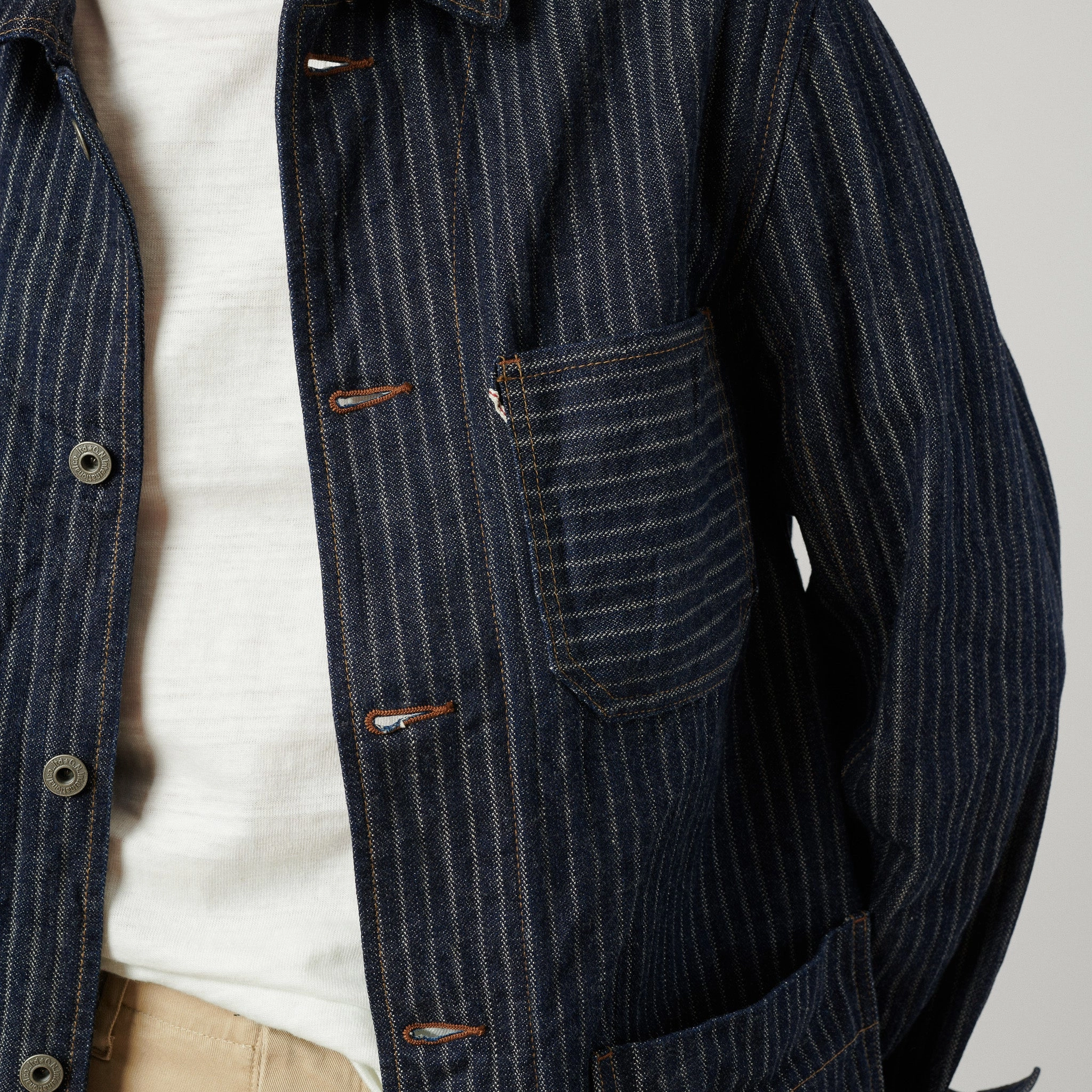 ONI Denim 03101-HJS 12oz Drop Needle Coverall Jacket - One Wash Generosity Tailored Silhouette