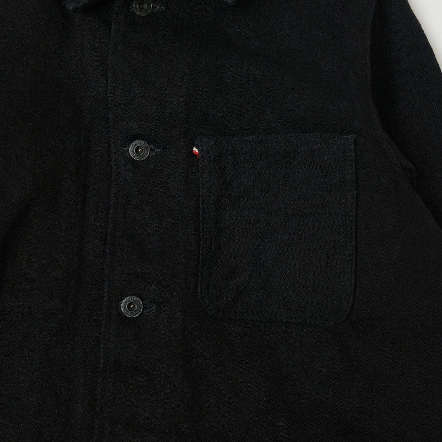 Bonded Seam Technology Oversized Fit ONI Denim 03502ZR-BKBK 'Secret Denim' Coverall Jacket - Rinsed - Black