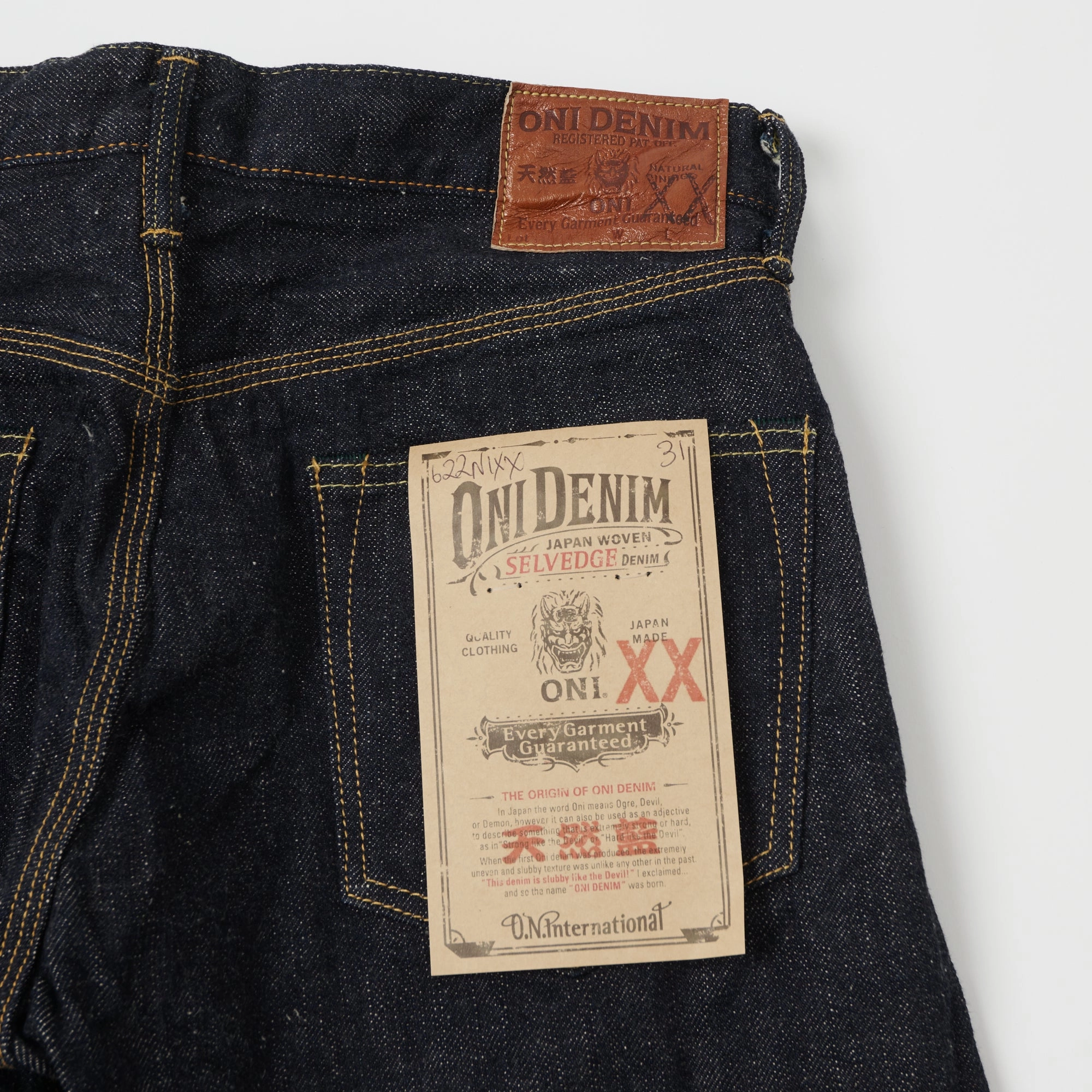 High Rise Winter Warmth Professional Wear ONI Denim 622NIXX 17oz Natural Indigo Regular Tapered Jean - One Wash