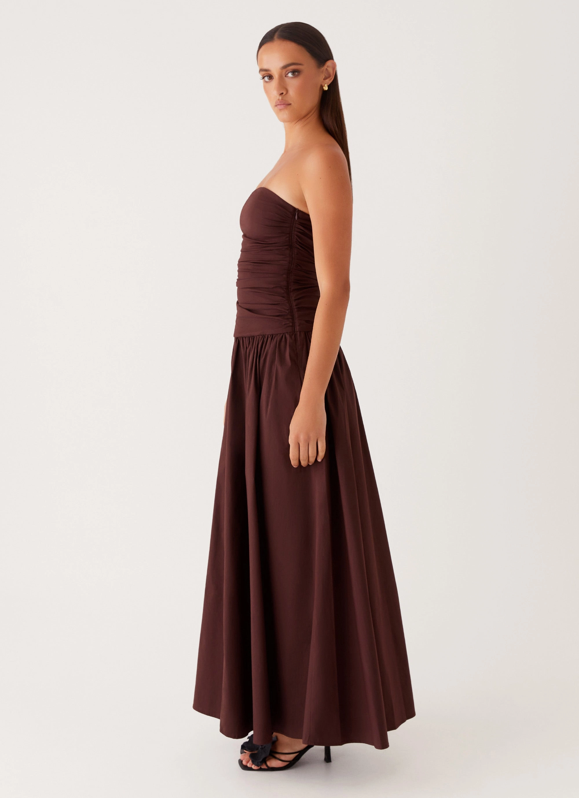 Carmel Maxi Dress - Brown Work Comfort Bold Cut