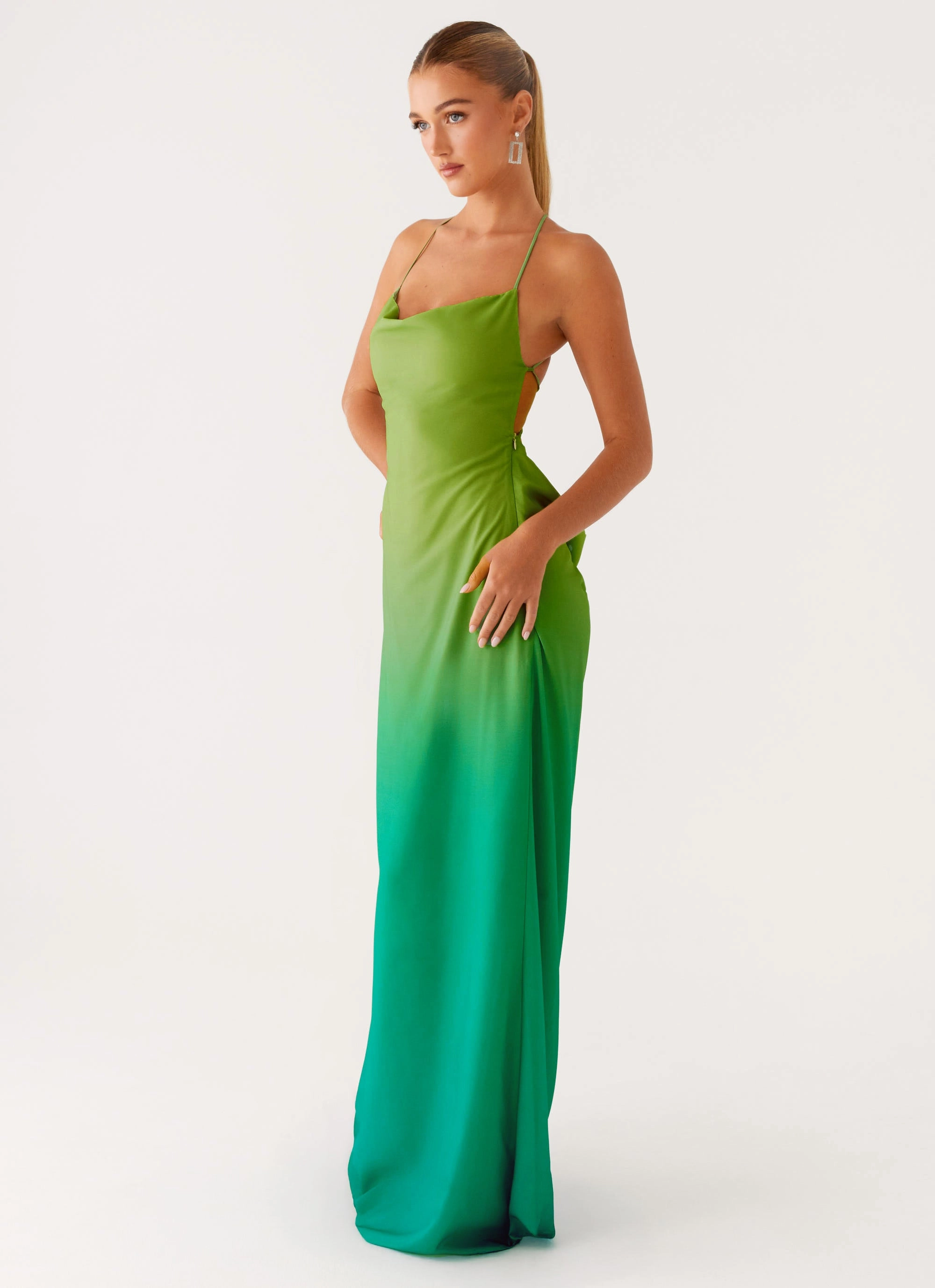 Opposites Attract Maxi Dress - Green Ombre Casual Wear Theater-Night