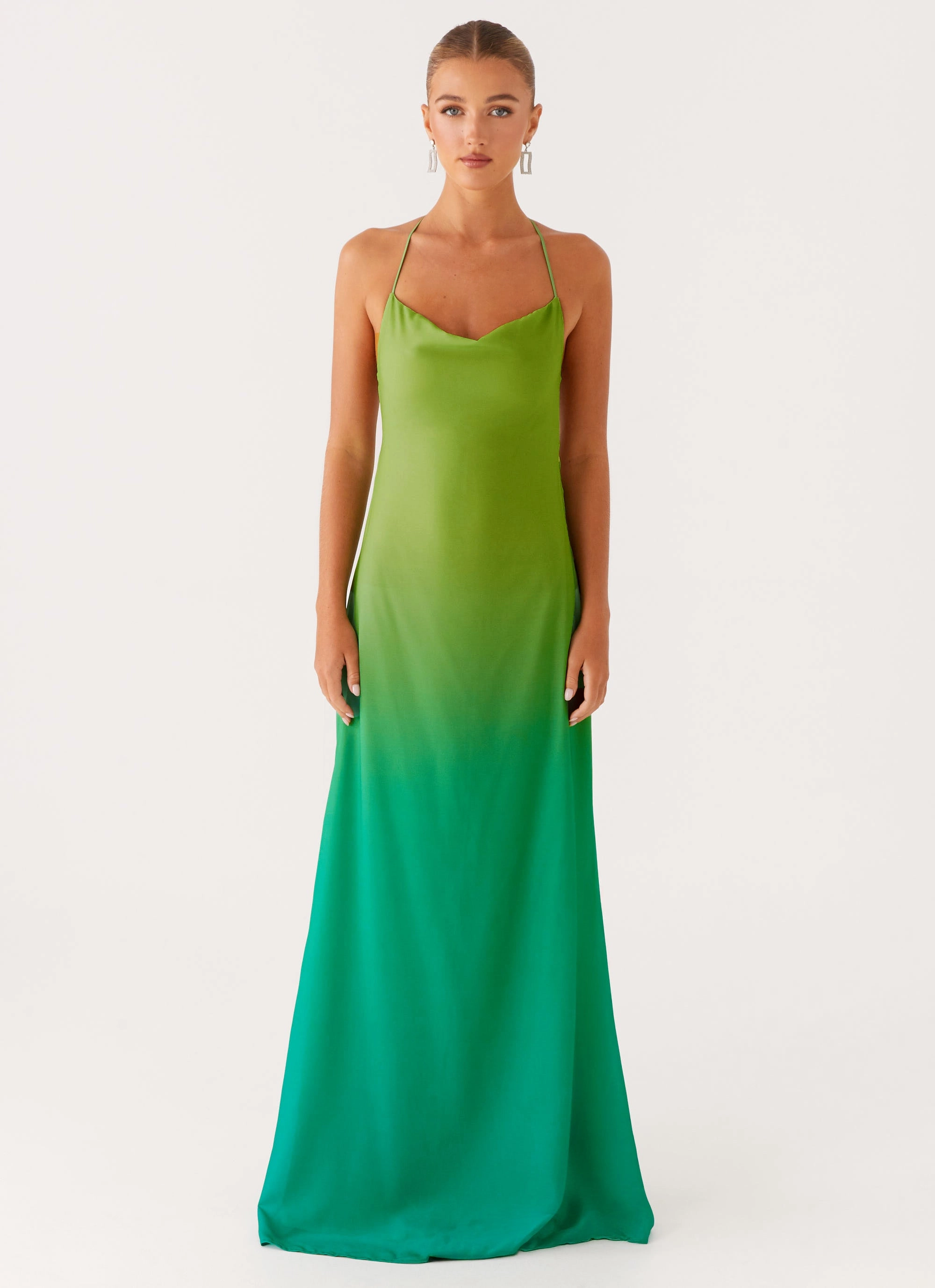 Opposites Attract Maxi Dress - Green Ombre Easy Wrap