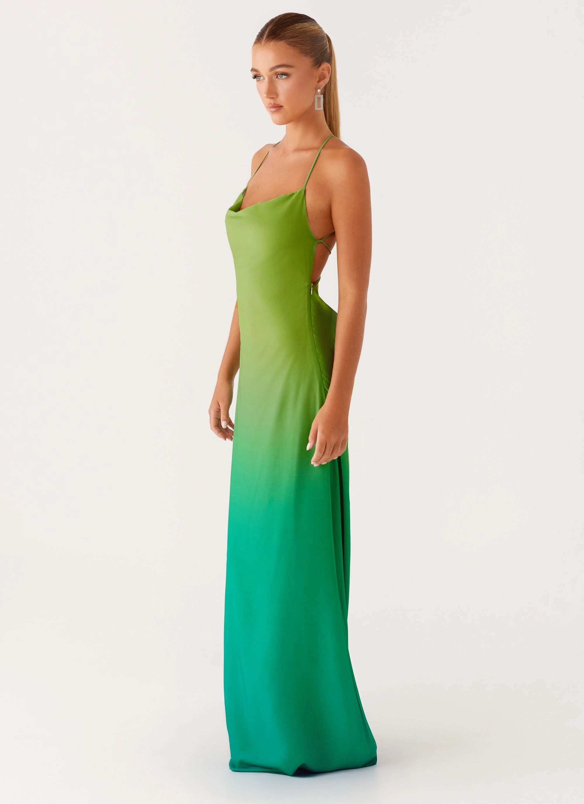 Opposites Attract Maxi Dress - Green Ombre Night Appeal Chill Base