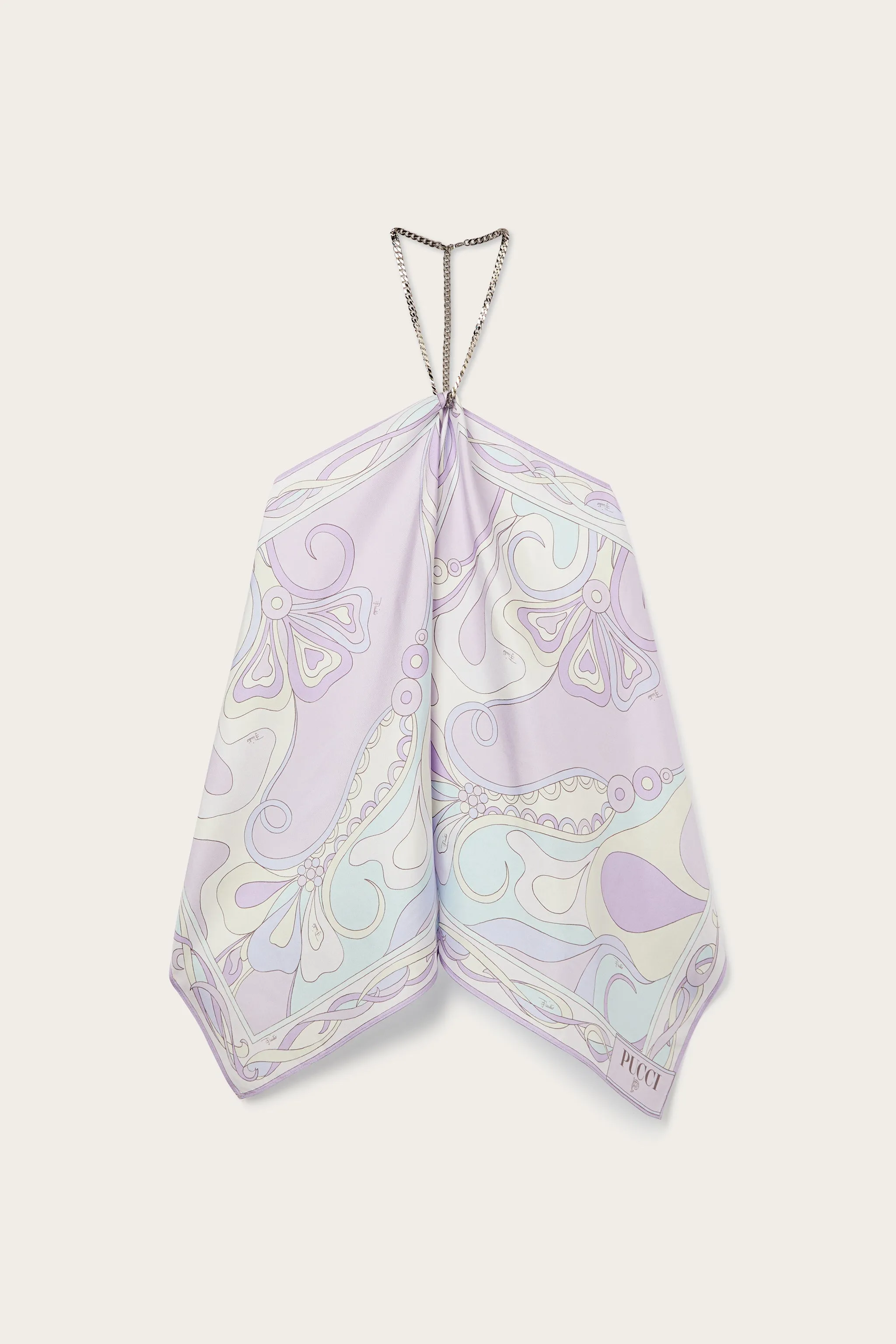 Orchidee Print Chain Top High-End Look Geometric Print