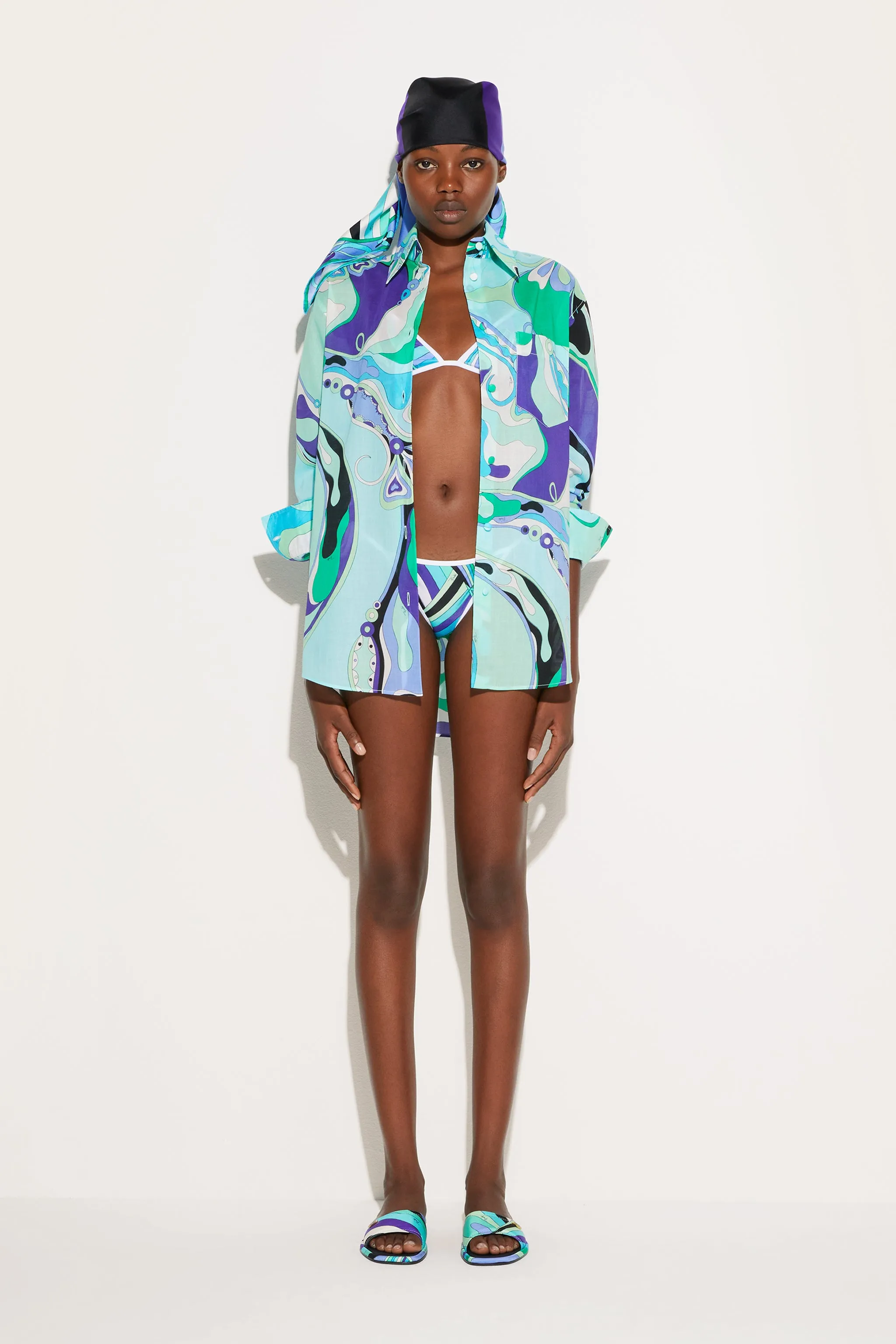 Stretchy Cloth Orchidee Print Muslin Shirt