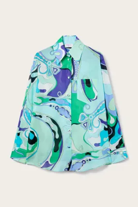 Wardrobe Essential Textured Finish Orchidee Print Muslin Shirt