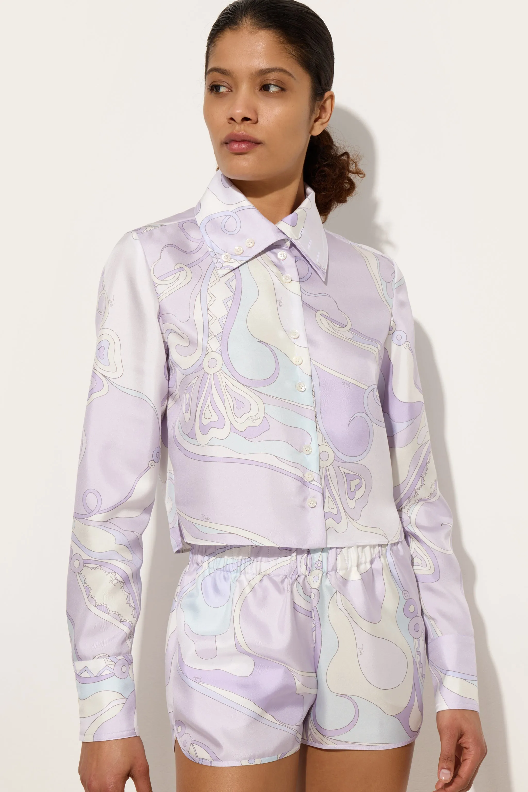 Orchidee Print Silk Twill Shirt Youthful Vibe Bold Prints
