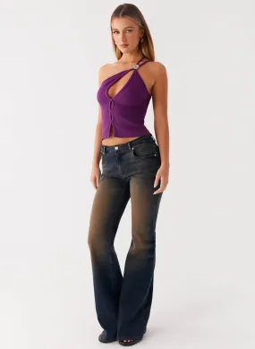 Evening Stroll Urban Explorer Oregon Flared Jeans - Dirty Black Wash