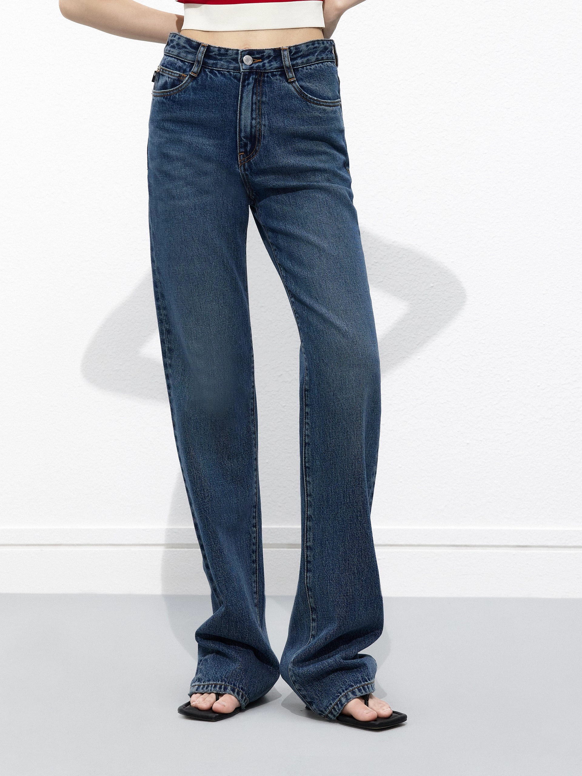 Comfortable Edge Straight Full Length Jeans