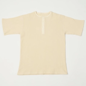 Smooth Seam Technology Chill Style Nanamica Henley Neck Thermal T-Shirt - Natural