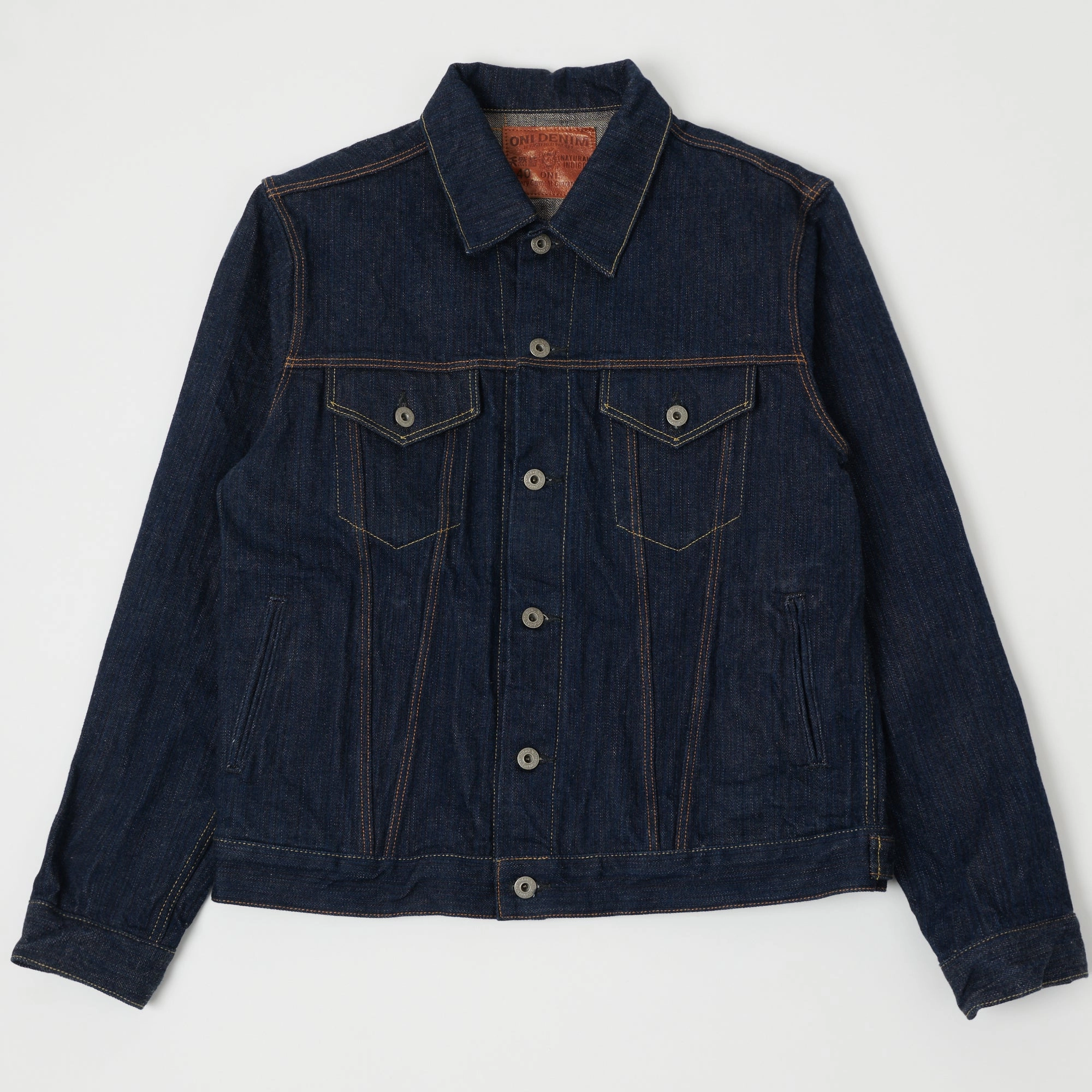 Lightweight Comfort ONI Denim 02525P-SHM 'Kiwami' Semi Hand Made 16oz Type III Denim Jacket - Rinsed