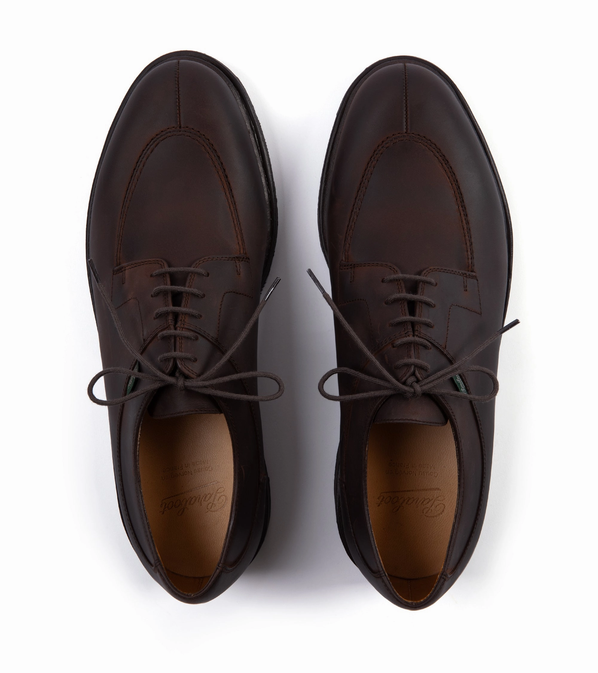 Paraboot Avignon Nubuck Shoe: Dark Brown Meeting Ready