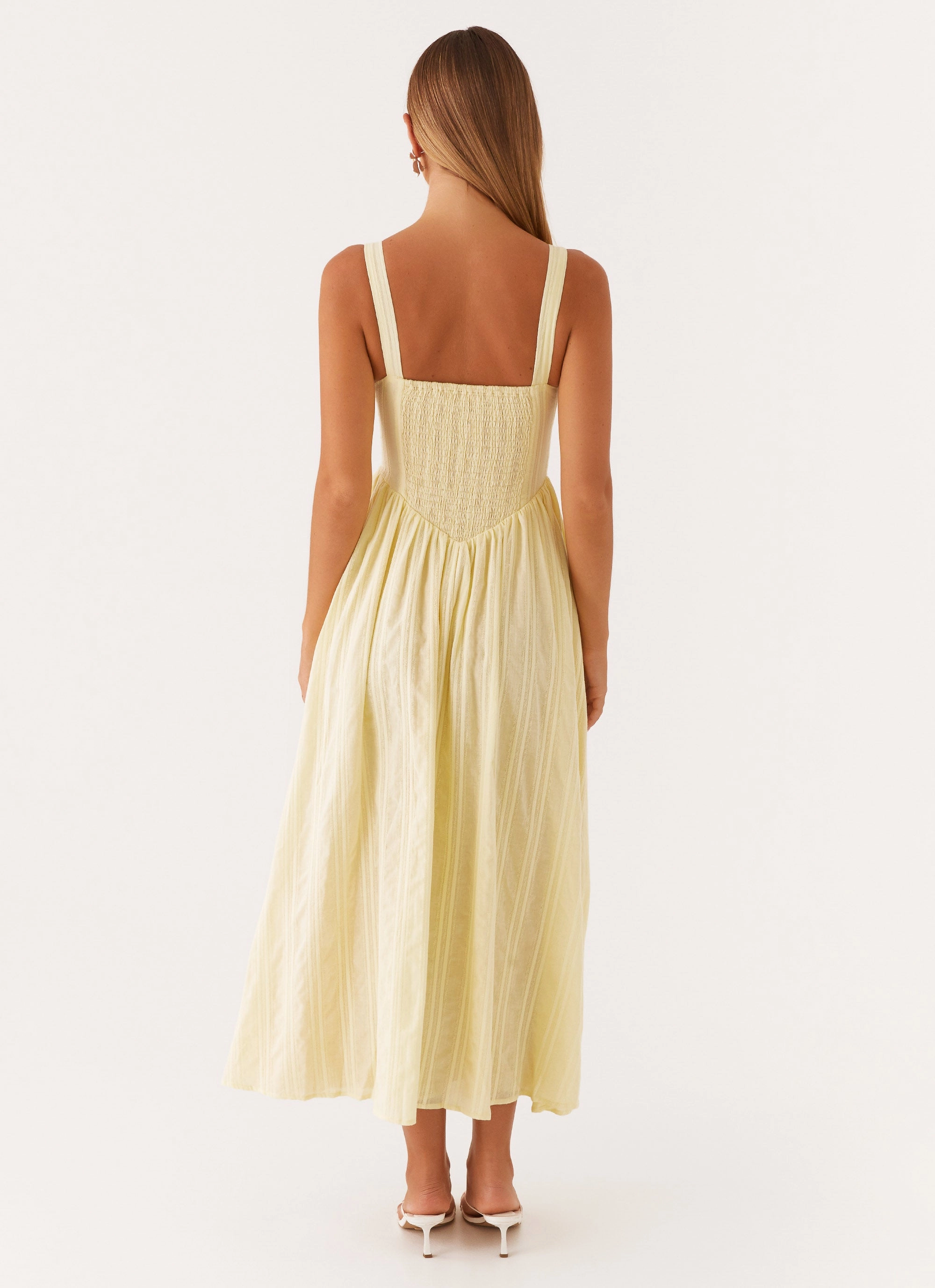 Pascuelle Midi Dress - Yellow Light Mood Work or Casual