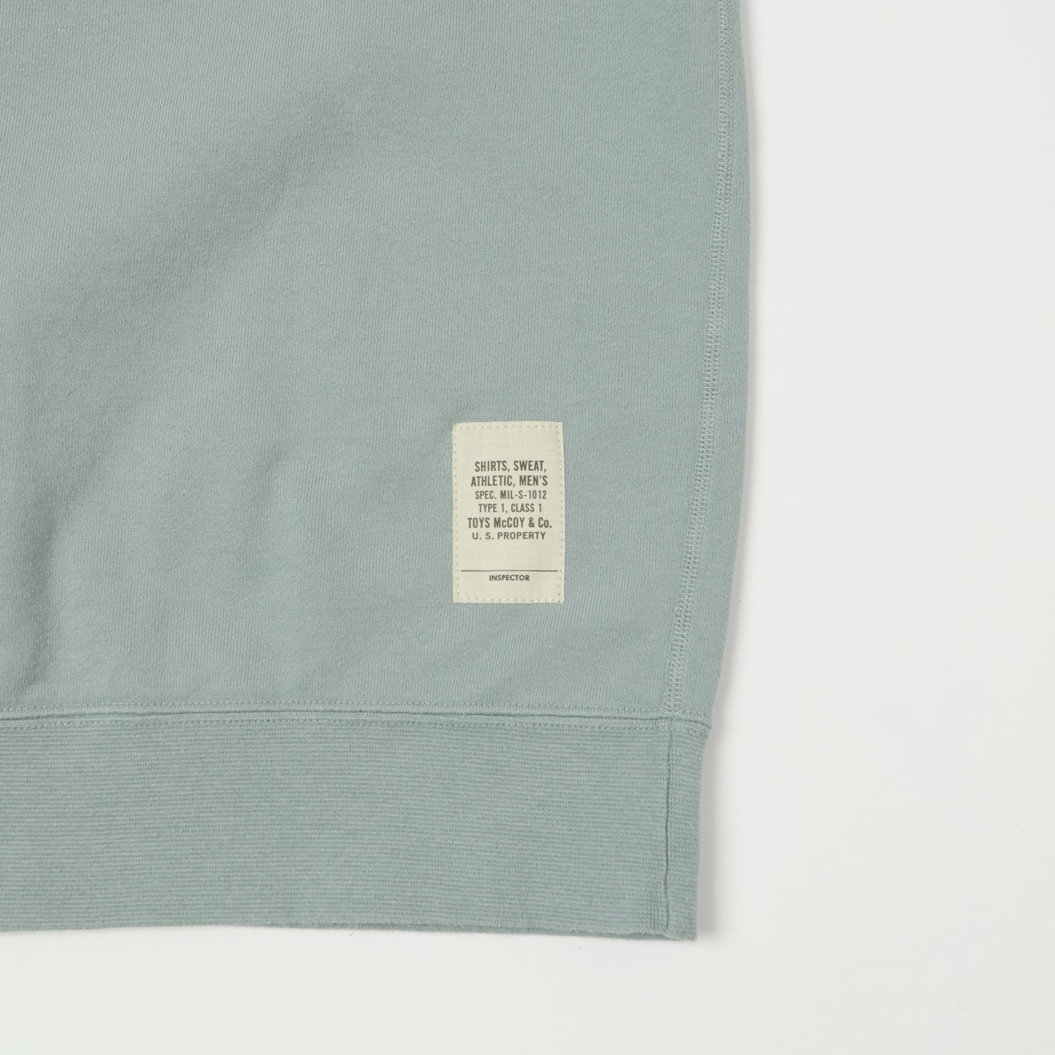 TOYS McCOY Short Sleeve Military Sweatshirt - Saxe Grey Chilly Weather Style