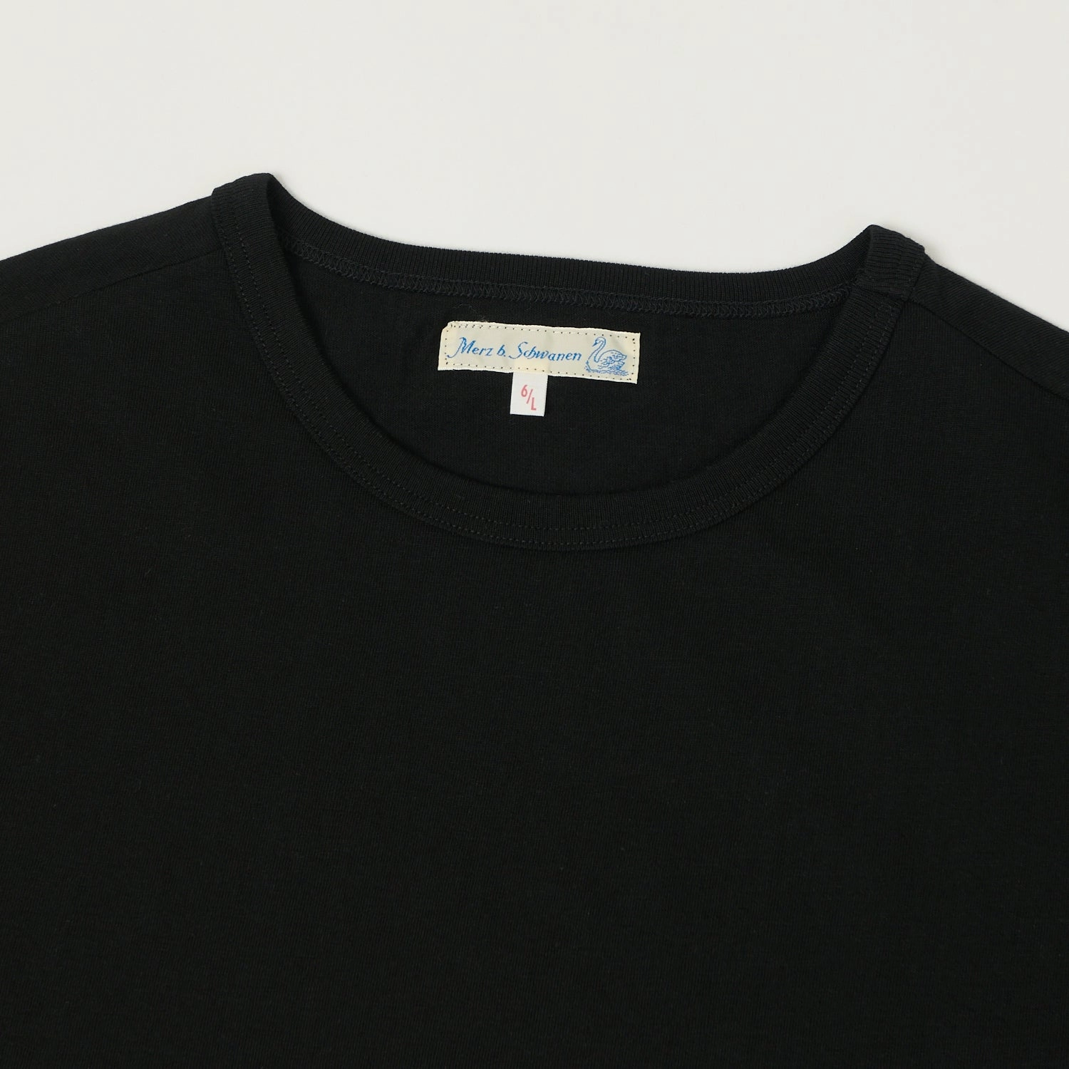 Merz b. Schwanen 1950s Classic Lightweight T-Shirt - Deep Black Anti Perspiration Lining