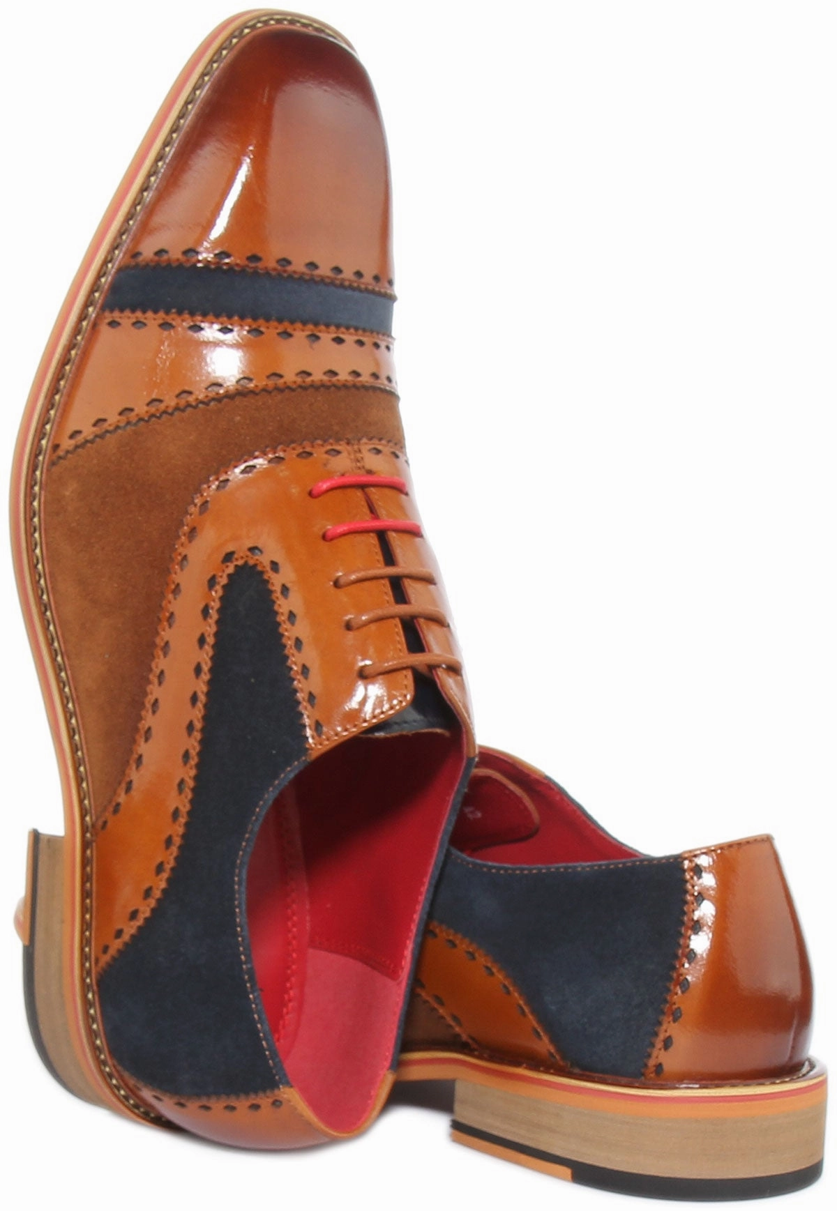 Justinreess England Ollie In Brown Blue For Men Premium Material