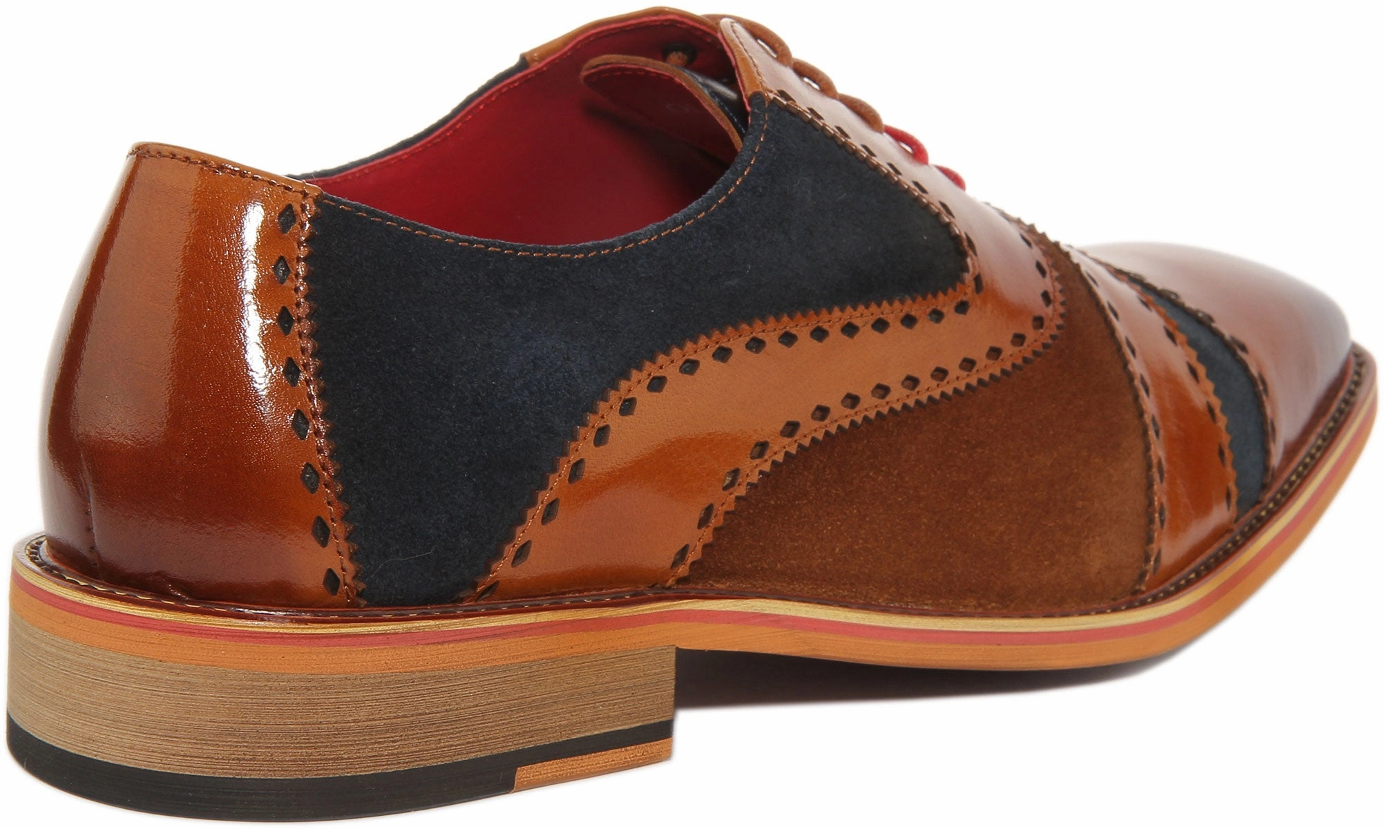 Justinreess England Ollie In Brown Blue For Men Elastic Material