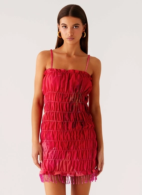 Refresh Me Chiffon Mini Dress - Peach Watermelon Flower Neutral Tones