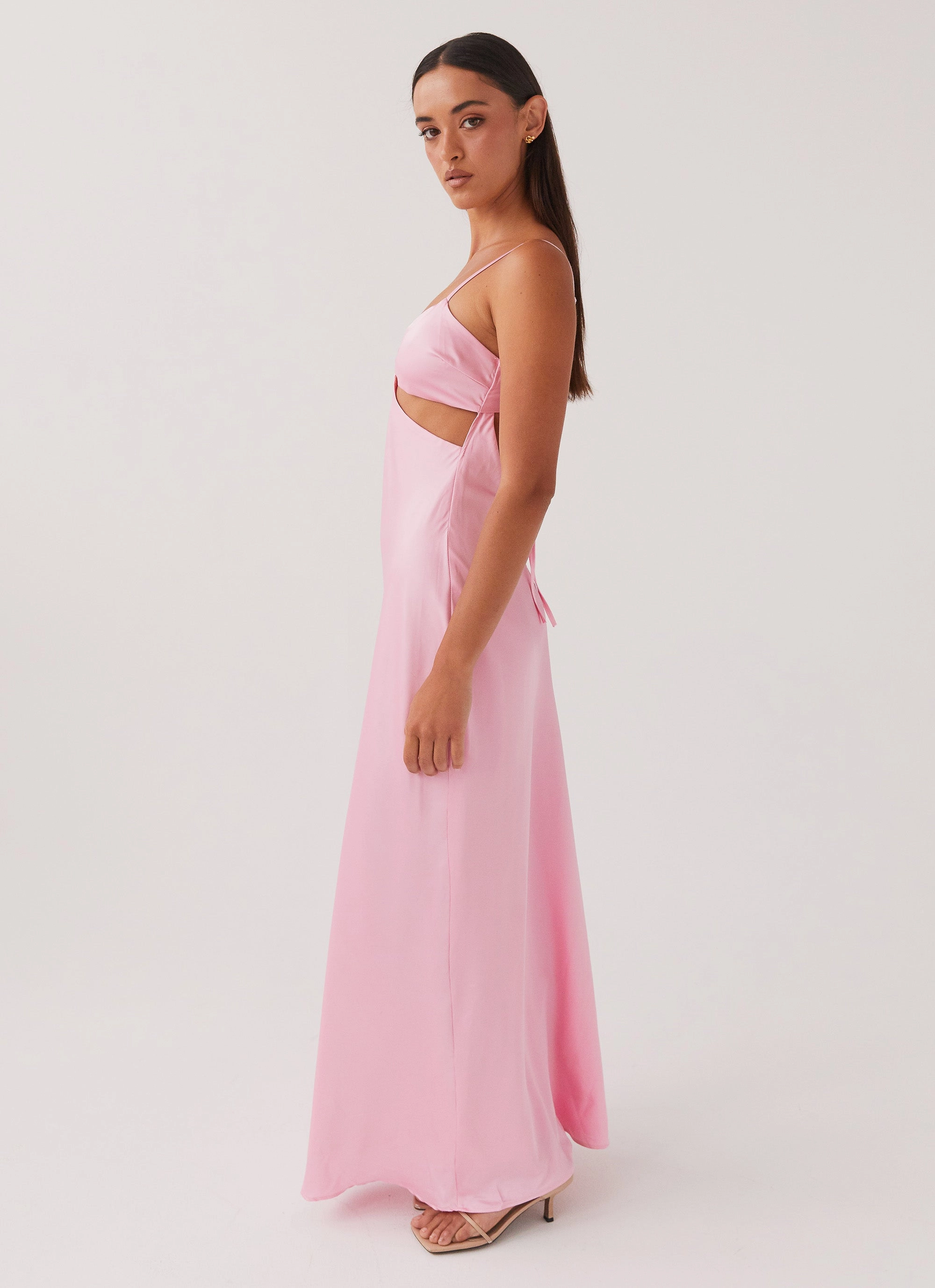 Pretty In Pink Maxi Dress - Rose Quartz Zip Closure Vibe Choice