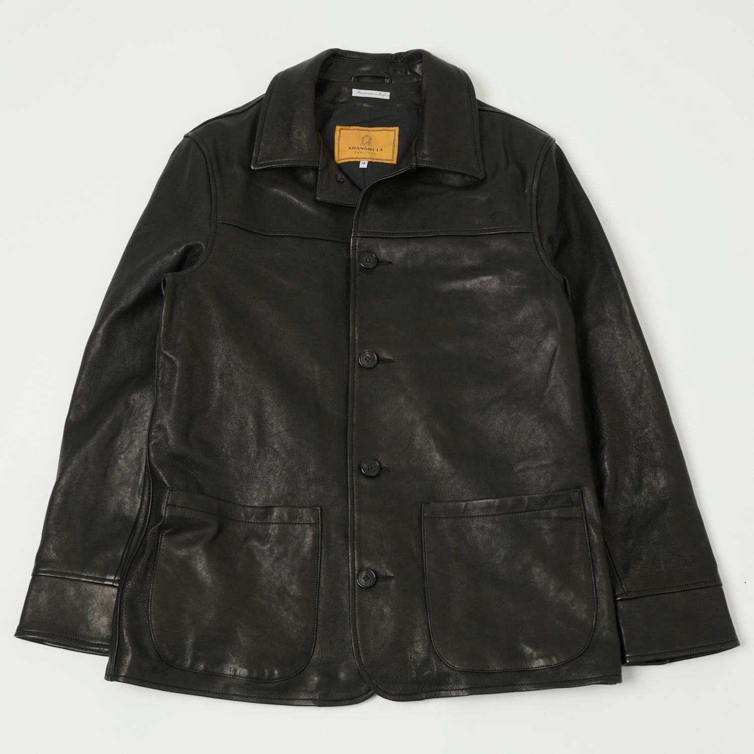Shangri-La Heritage 'Enzo' Leather Car Coat - Black city break