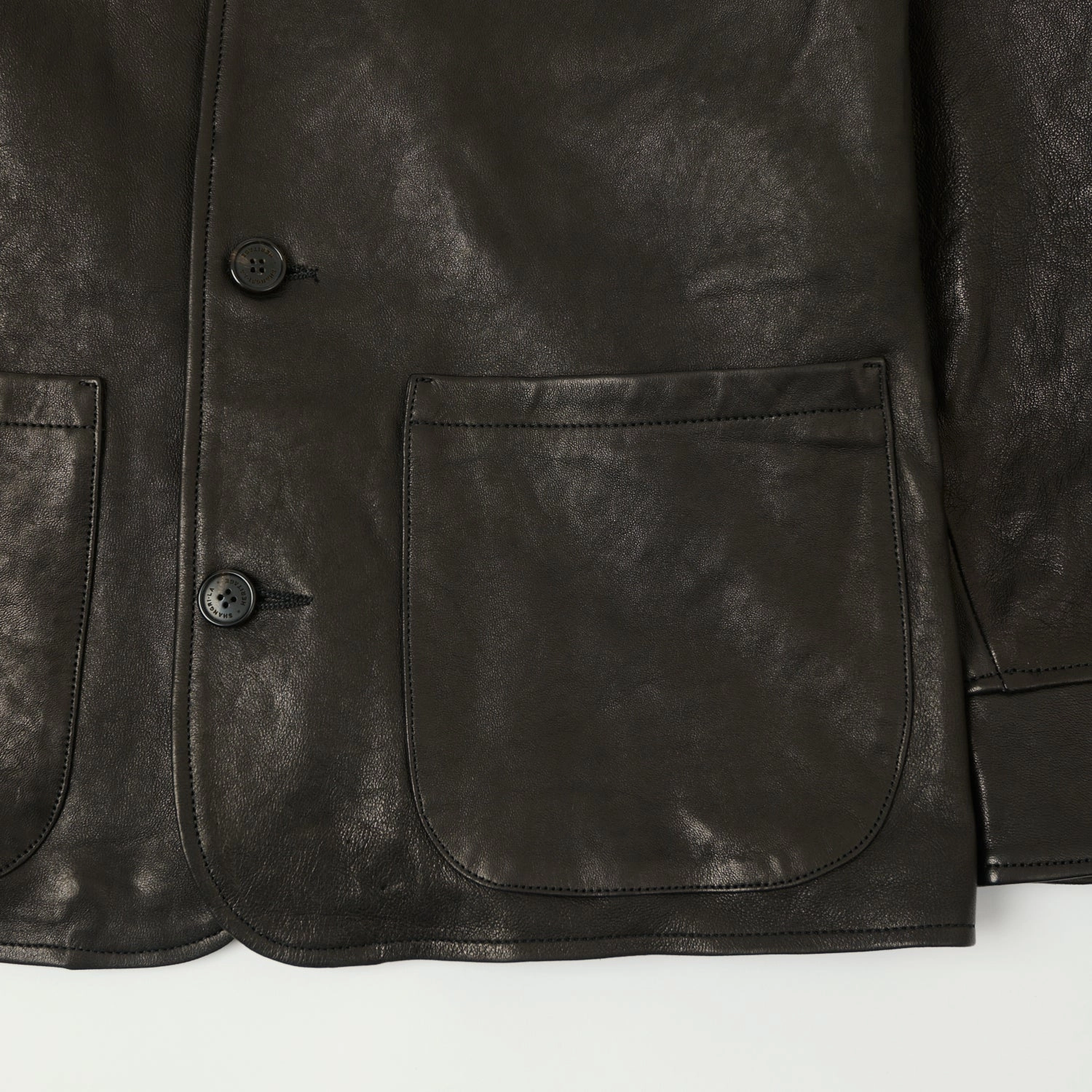 Shangri-La Heritage 'Enzo' Leather Car Coat - Black Trail Function muted shades