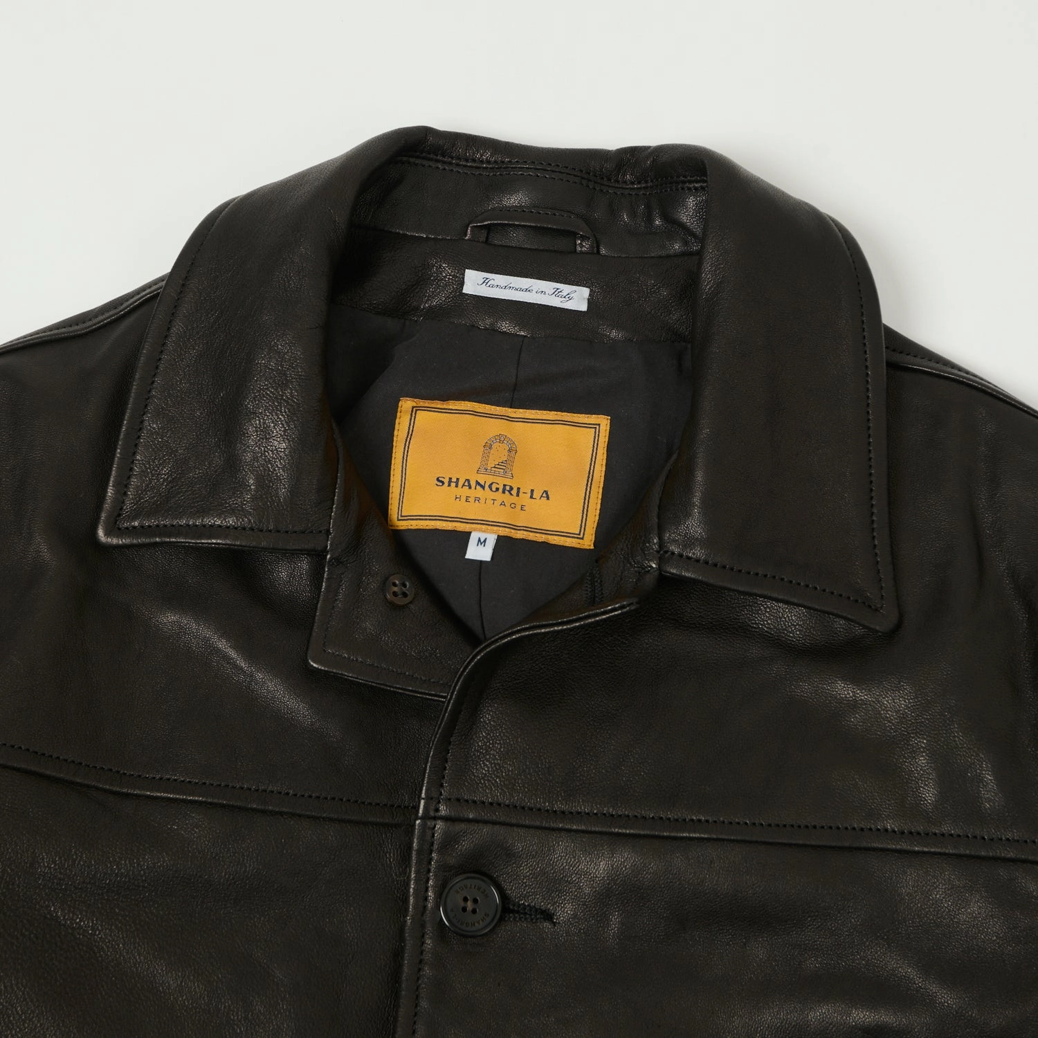 Shangri-La Heritage 'Enzo' Leather Car Coat - Black Premium Fit