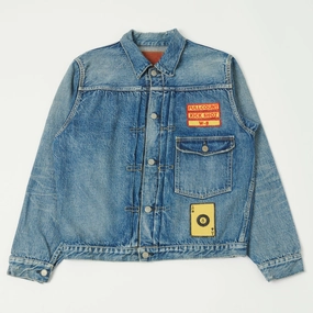 suitable for cosplay Multi Seasonal Full Count 2107HA Patched 13.7oz Type I Denim Jacket - 'Dartford' Wash