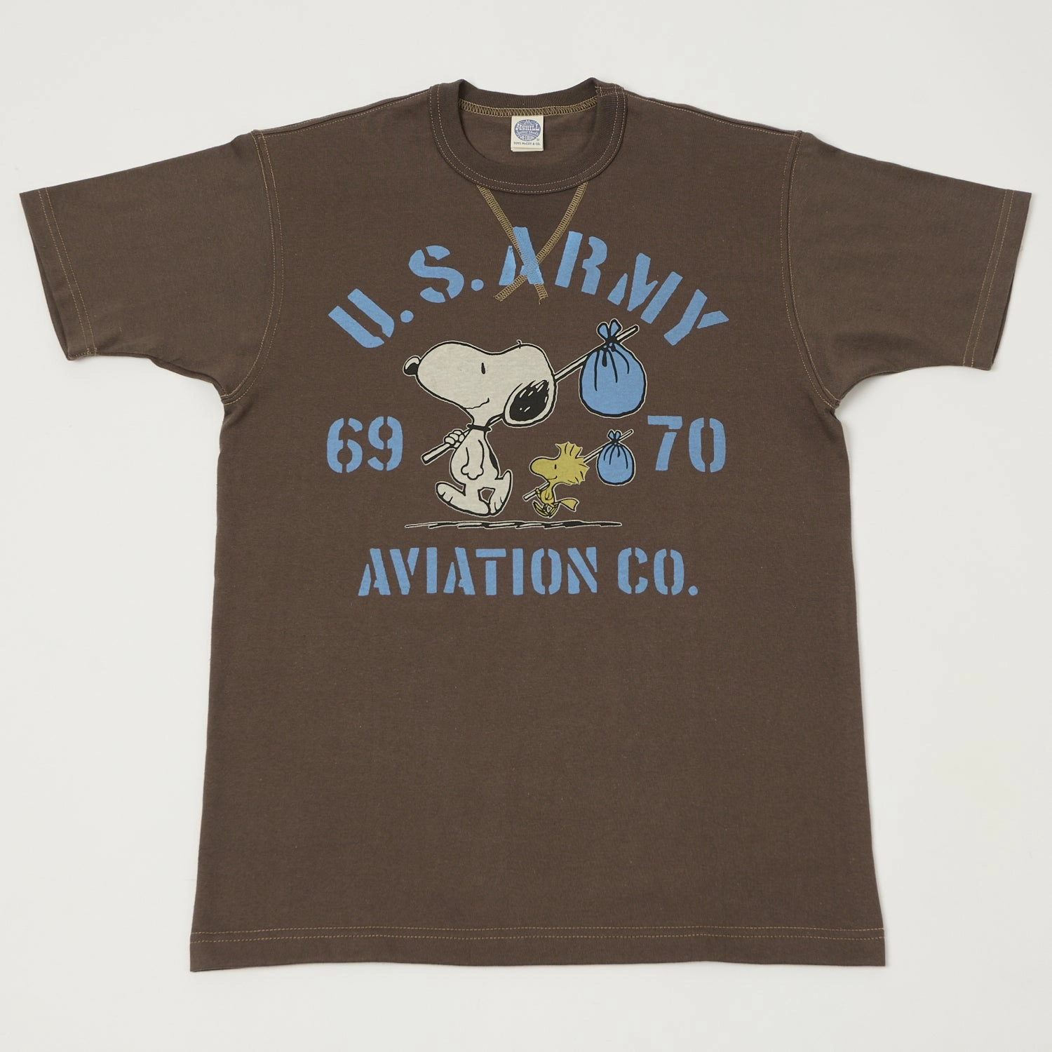 Quick Layer Fit TOYS McCOY Snoopy 'U.S. Army Aviation Co' T-Shirt - Dark Charcoal
