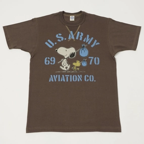Trendy Layering TOYS McCOY Snoopy 'U.S. Army Aviation Co' T-Shirt - Dark Charcoal