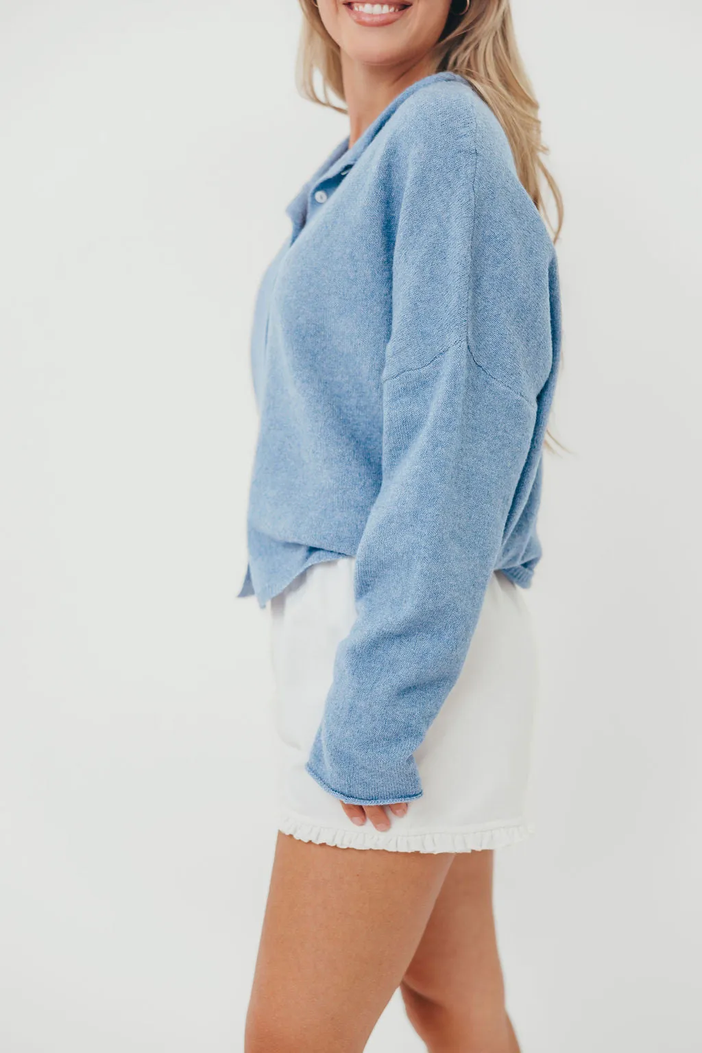 UPF Protection Piper Cardigan in Dusty Blue