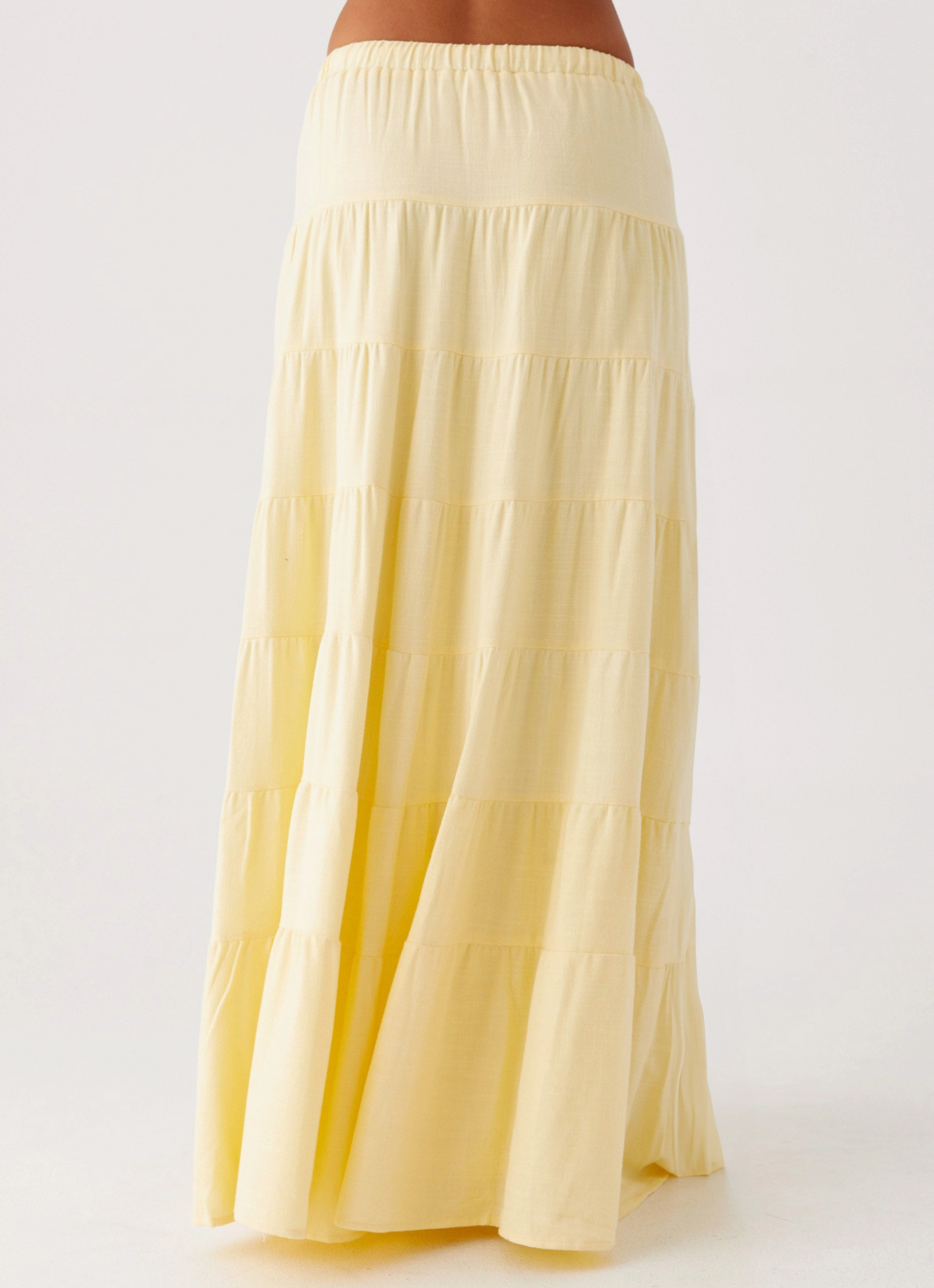 Mariella Linen Maxi Skirt - Yellow Transitional-Wear Grab Quick