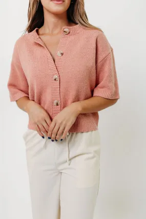 Drop Shoulder Katalina Cardigan Top in Pink