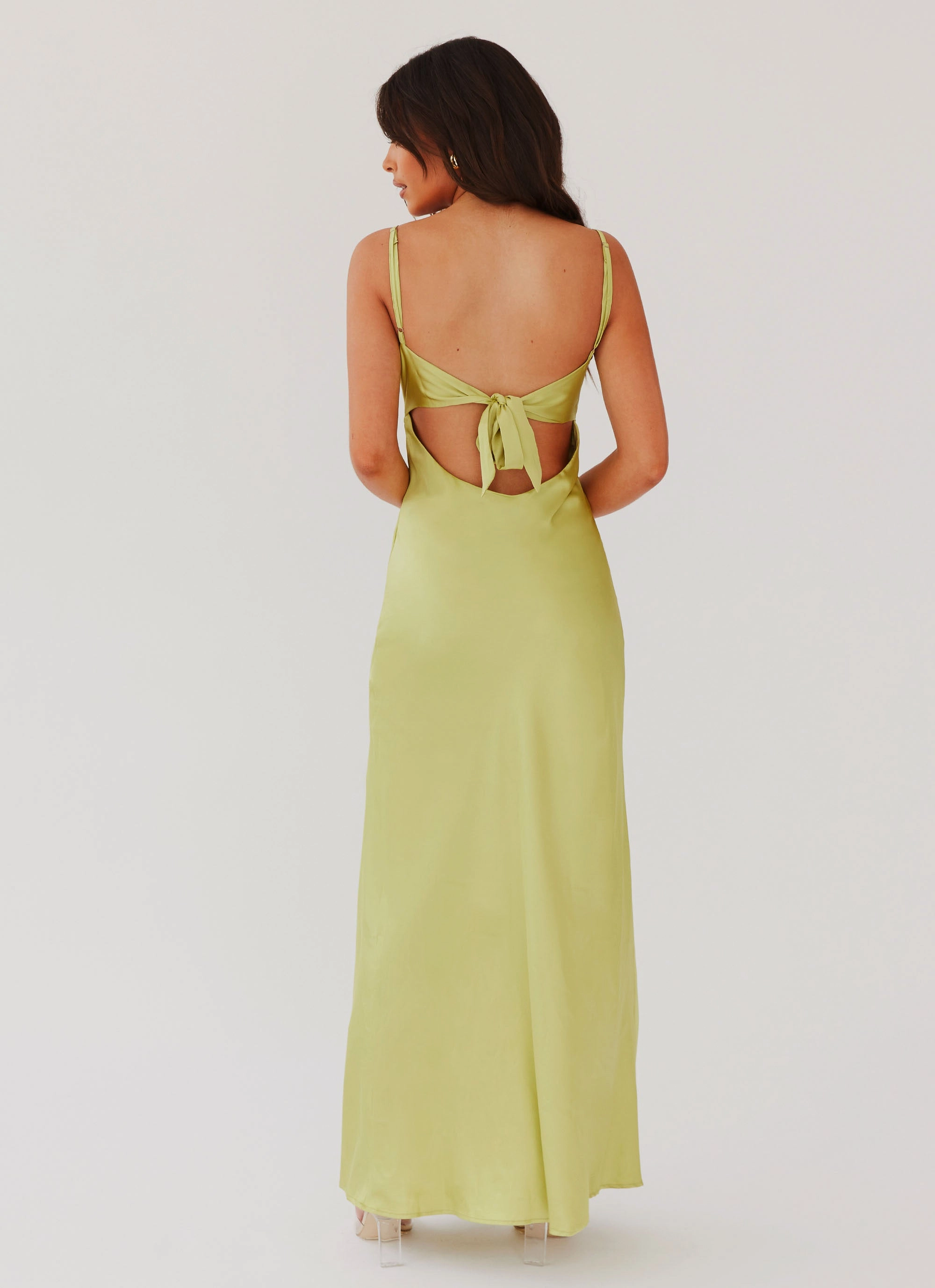 Flora Satin Maxi Dress - Green Expectations Runway-Ready