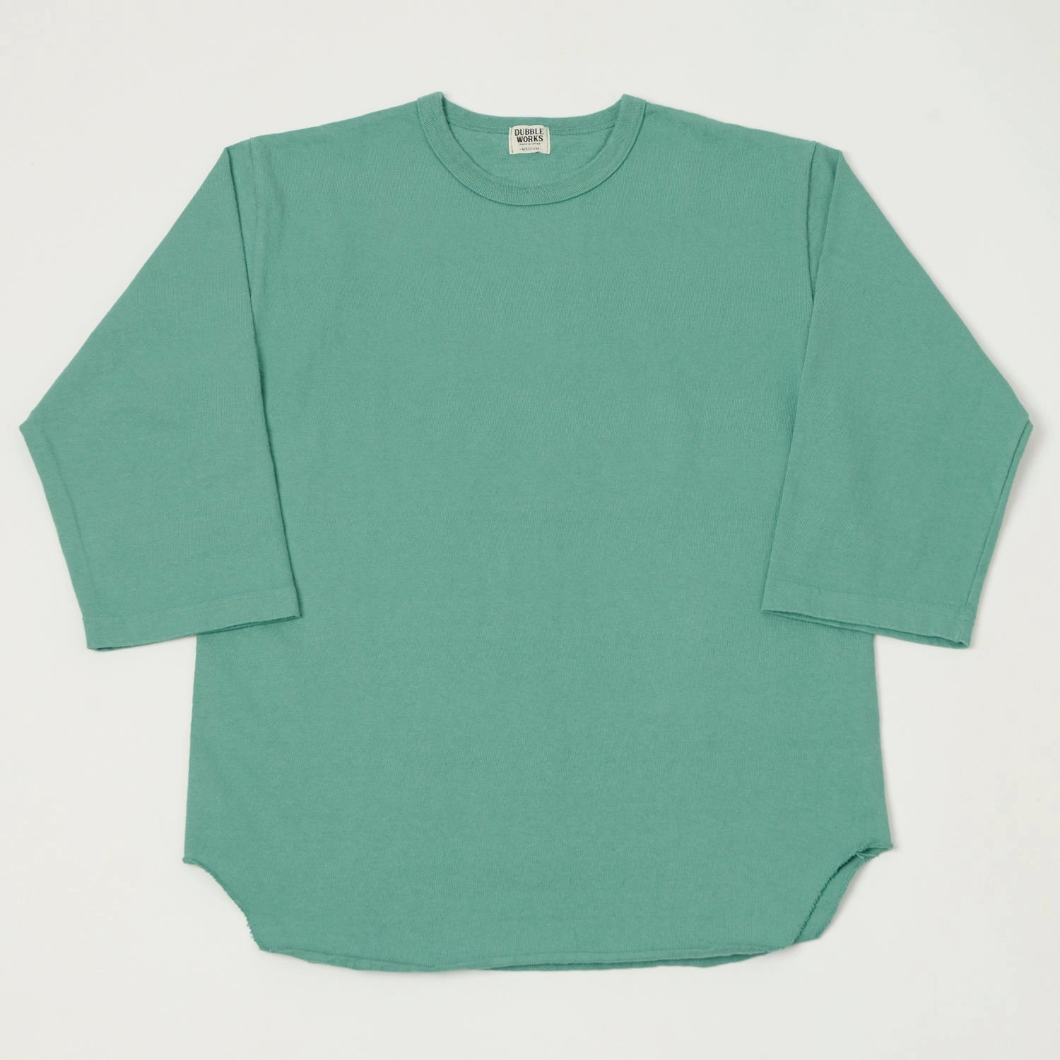 Dubbleworks Heavy Fabric Baseball Tee - Emerald Heather Jersey Material Biodegradable Textile