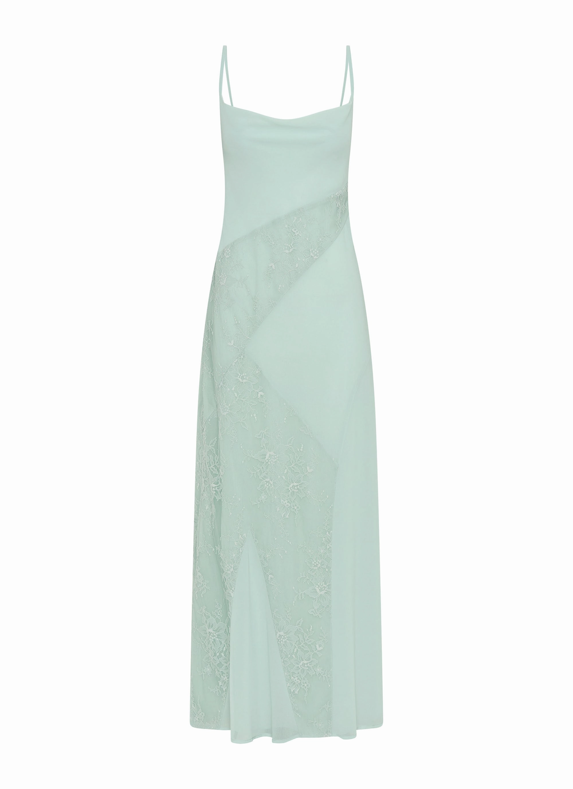 Gabriana Maxi Dress - Sage Sweetheart Cut Night Style
