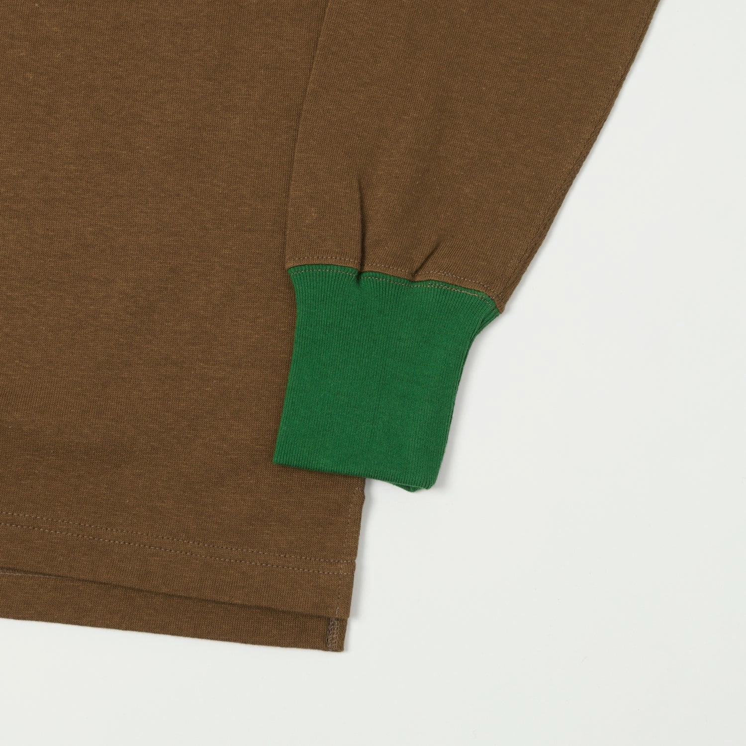 Essential Fit Freewheelers & Co Great Lakes Long Sleeve Henley - Brown/Tar Green