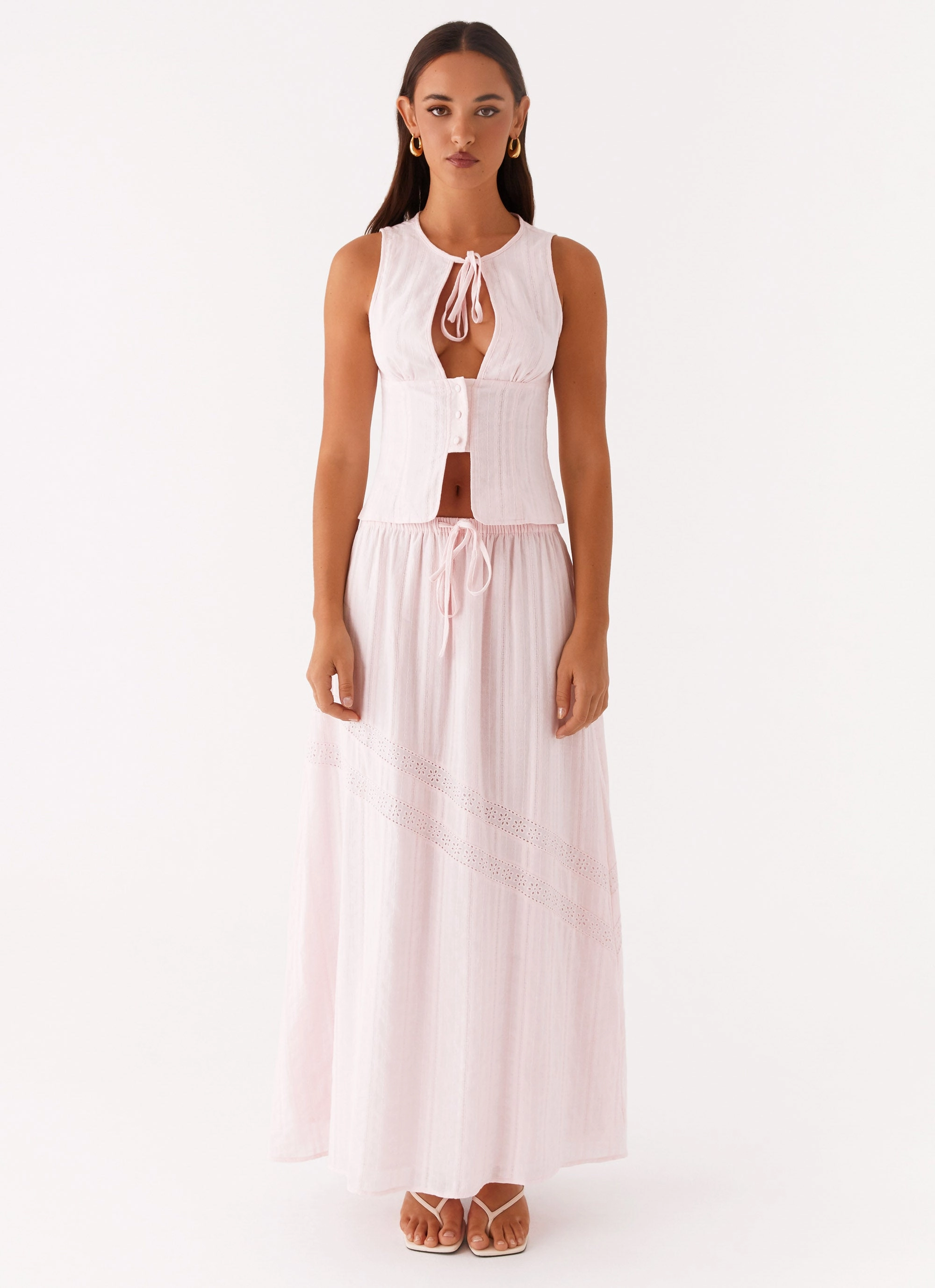 Bailey Tie Front Top - Blush Soft Shape Layering-Piece