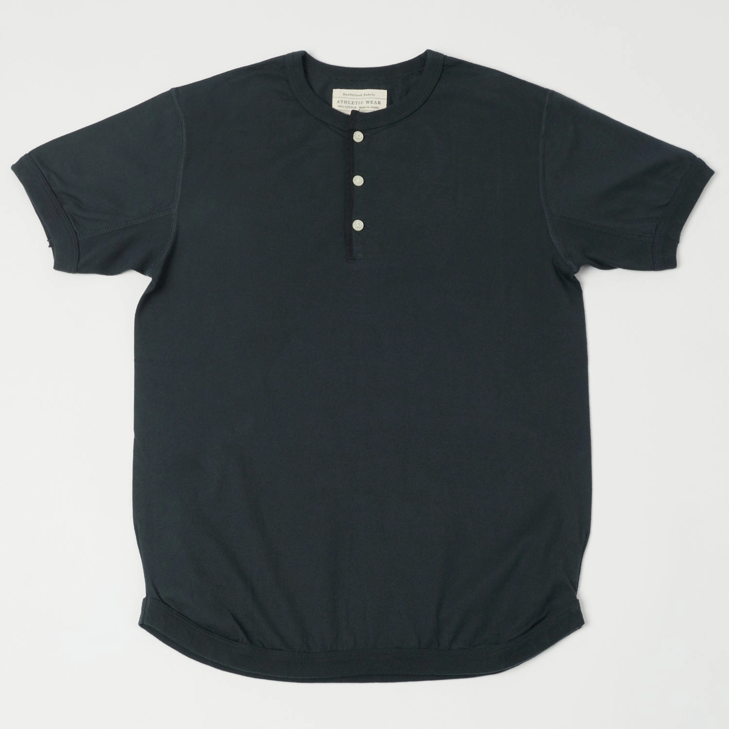 AntiPillingTreatment Vintage Look Full Count 5222H Flat Seam Heavyweight Henley - Ink Black