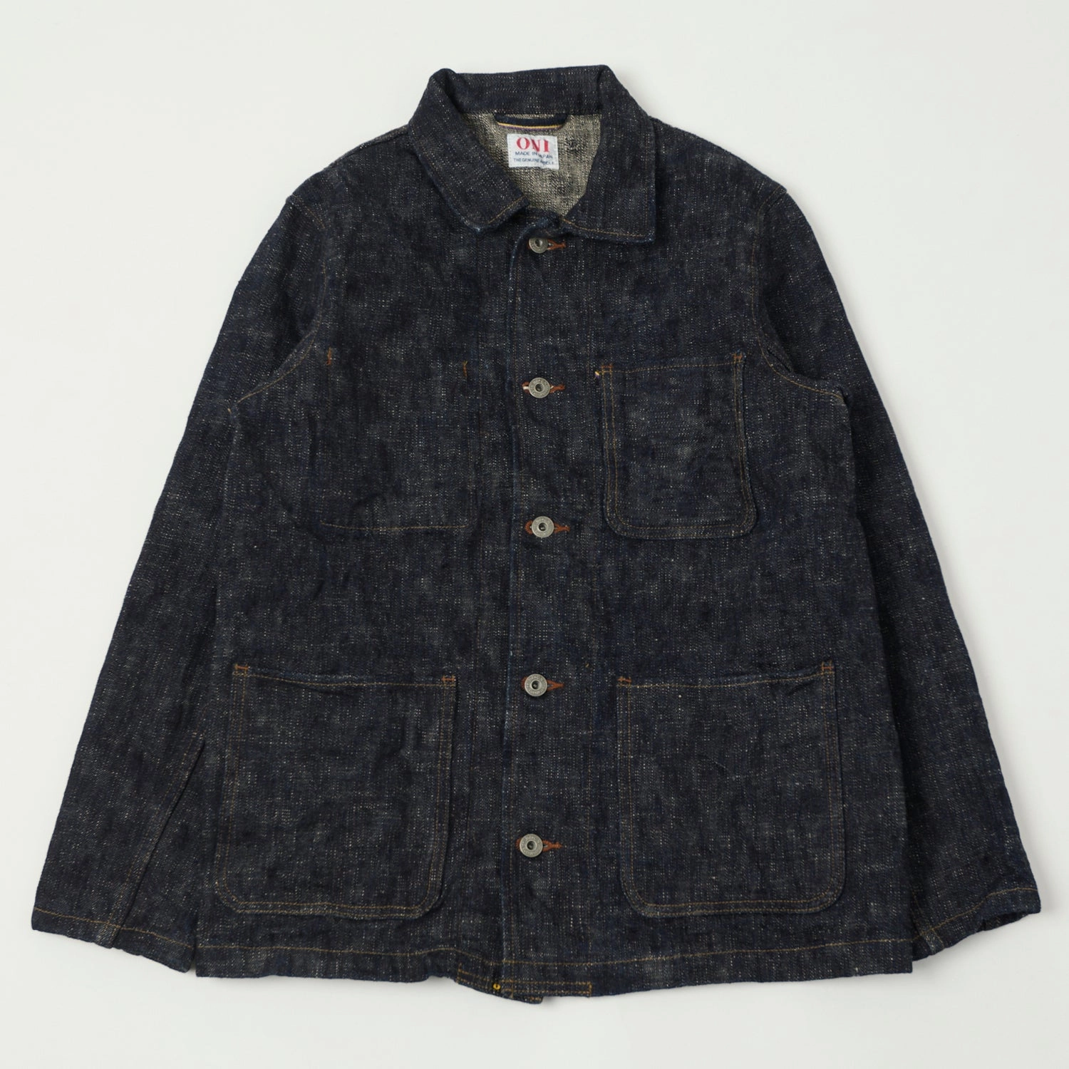ONI Denim 03502-Kasuri 17oz Coverall Jacket - Rinsed Lightweight Comfort