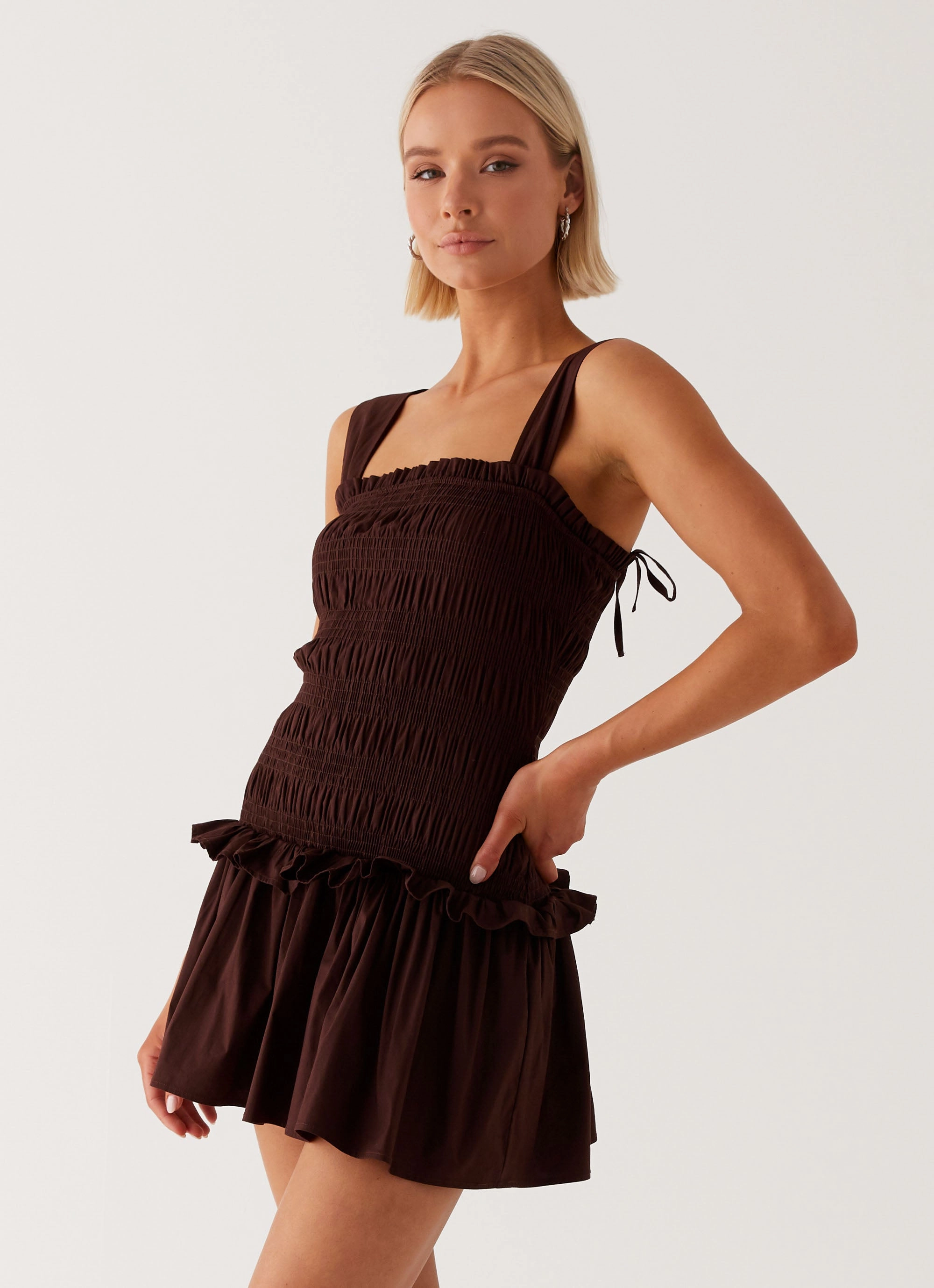 Perfect Comfort Wear Cruise-Wear Tenielle Mini Dress - Brown