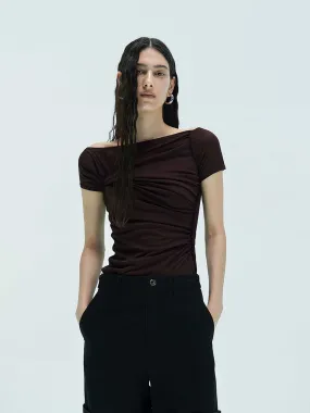 Work Appropriate Cutout Detail Draped Top