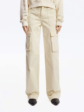 Quick Dry Fabric Cargo Pocket Straight Jeans