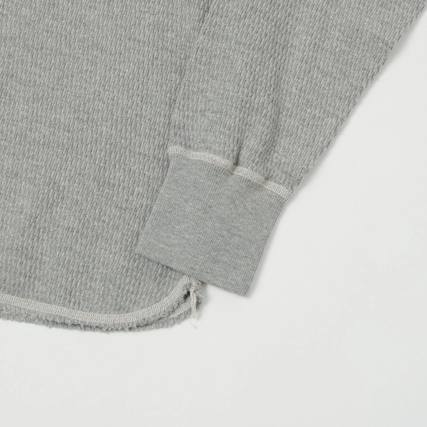 Buzz Rickson's Long Sleeve Thermal Henley - Heather Grey Active Comfort